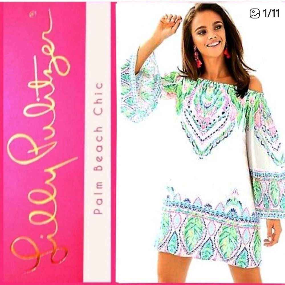 Lilly Pulitzer Lilly Pulitzer Off-Shoulder Flounce Sleeve Nevie Dress - XXS Size XXS / US 00 / IT 34 - 1 Thumbnail