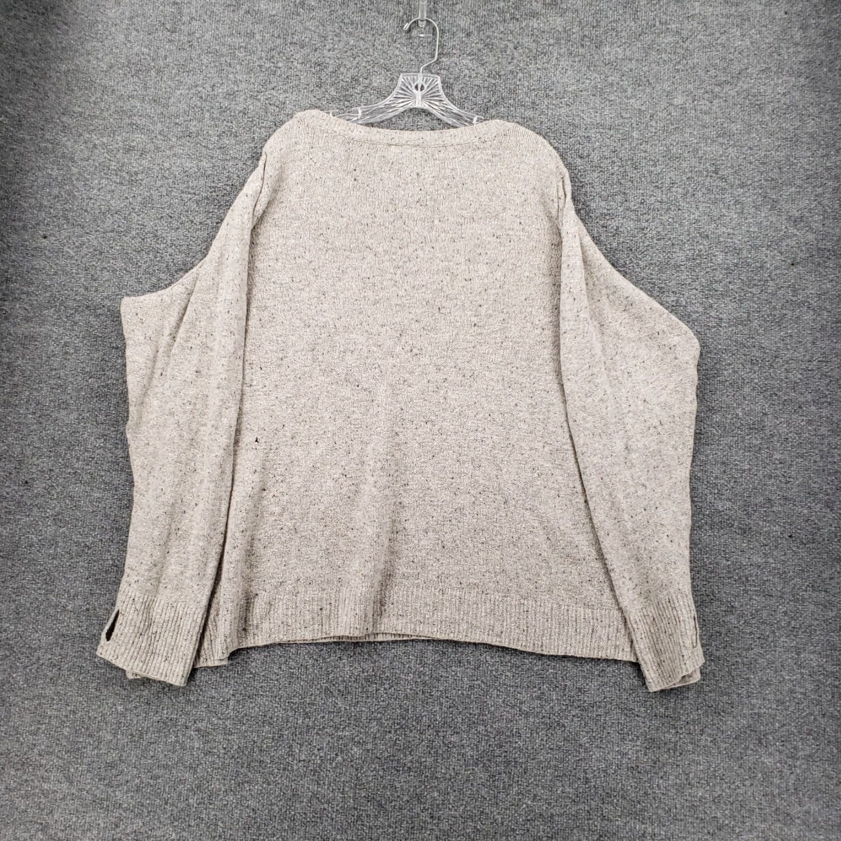 Torrid Torrid Sweater Pullover 4X Gray Cable Knit Front Tunic Cutout Thumbhole Womens Size XXL / US 16-18 / IT 52-54 - 2 Thumbnail