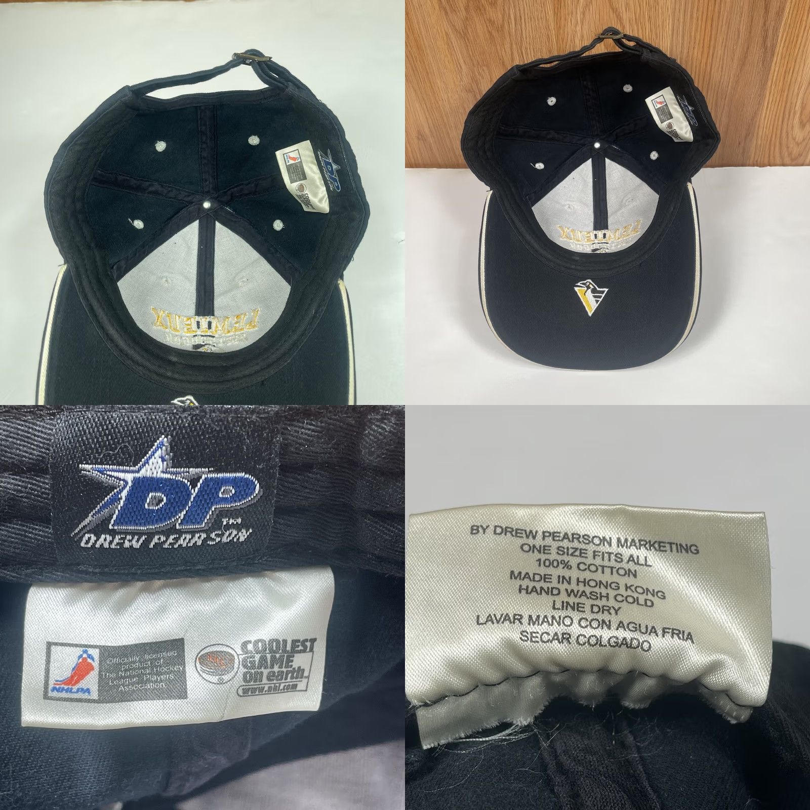 Drew Drew Pearson DP Lemieux 66 Pittsburgh Penguins Baseball Cap Hat Adult Adjustable Size ONE SIZE - 8 Thumbnail