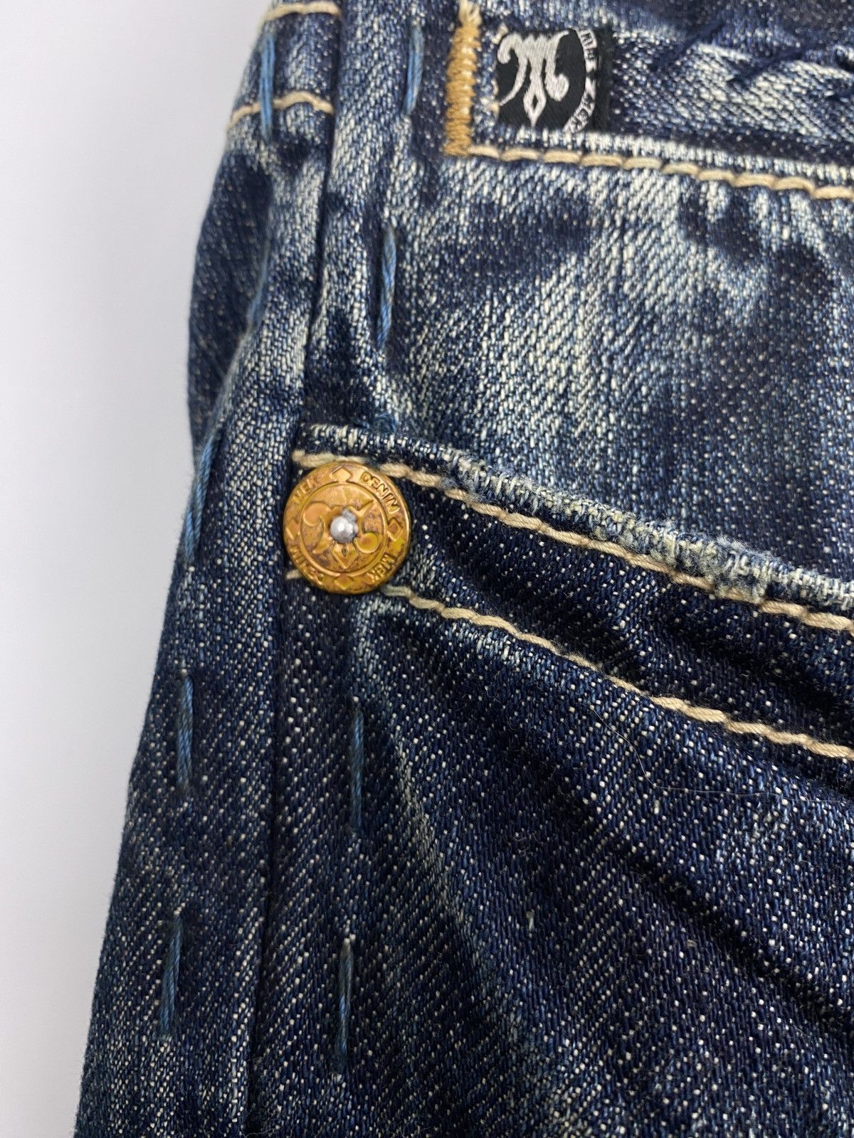 4GSELLER 🇯🇵 Y2K MEK Denim USA Trashed Faded Japan Style Jeans Rare Size US 34 / EU 50 - 15 Thumbnail