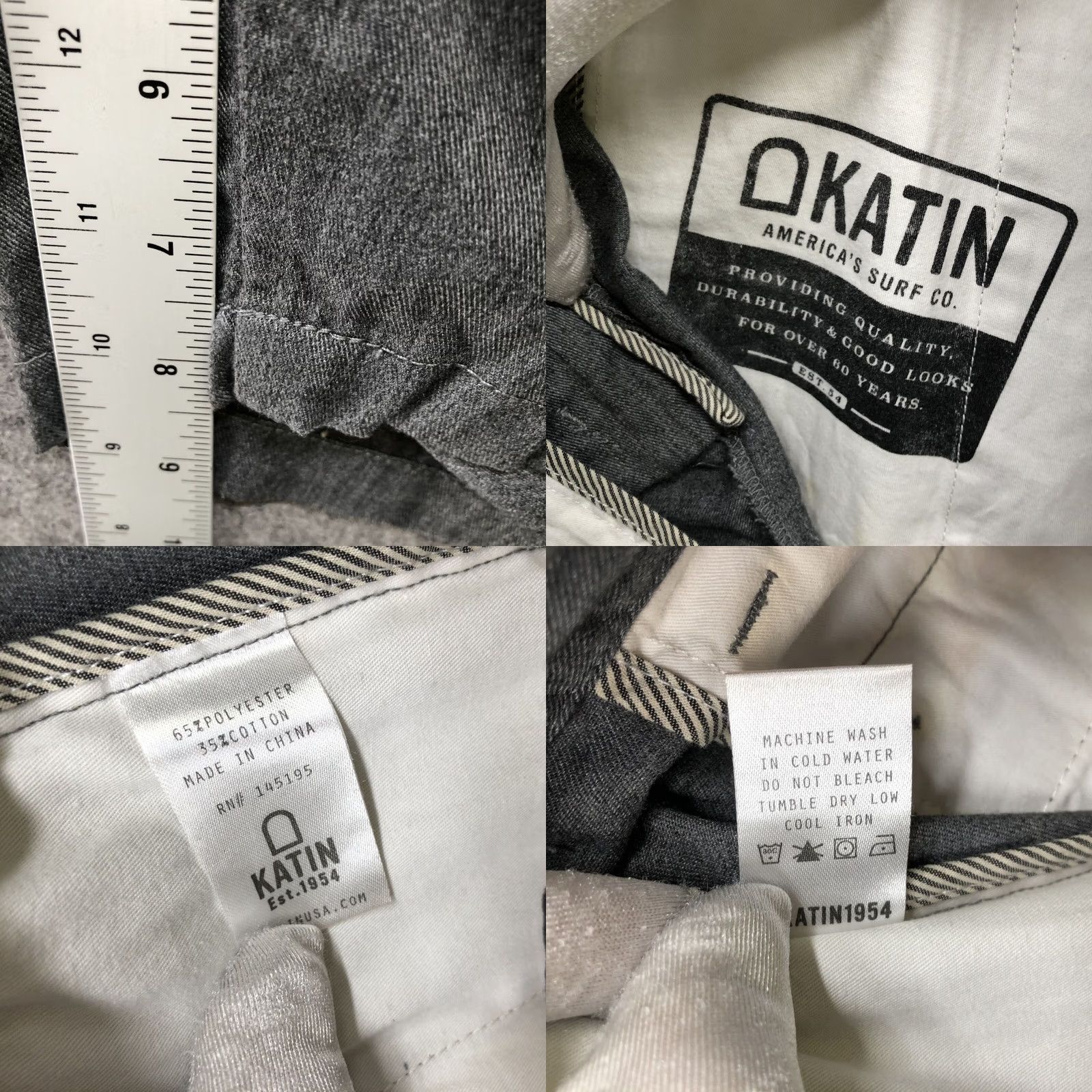 Katin KATIN Chino Shorts Mens Size 38 Gray Flat Front 8'' Inseam Surf Beach Size US 38 / EU 54 - 8 Thumbnail