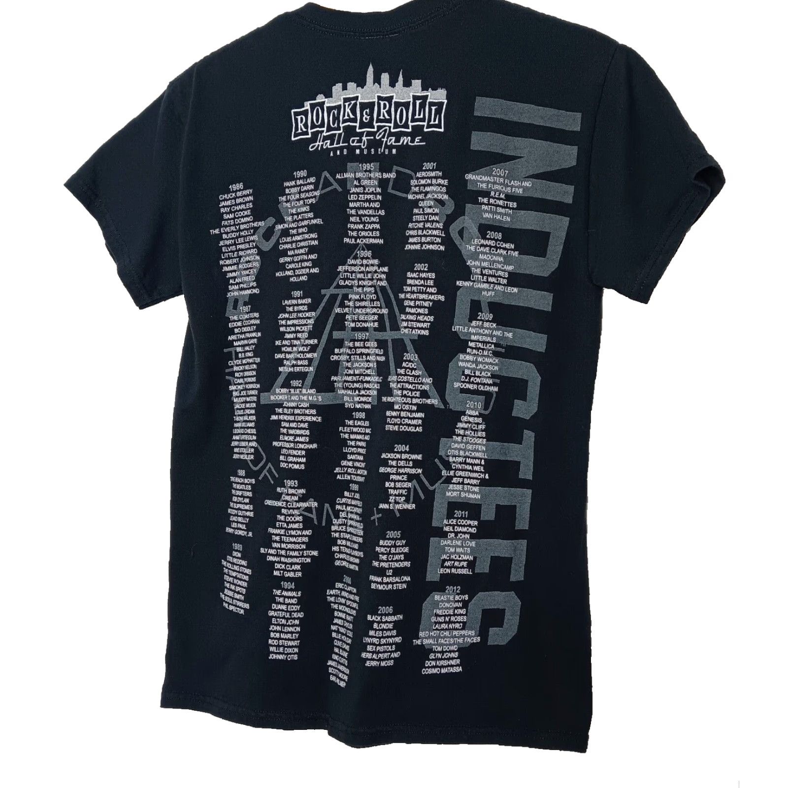 Vintage Rock n Roll Hall of Fame Museum Shirt Adult Small Black Inductees 2012 Men Size US S / EU 44-46 / 1 - 2 Thumbnail