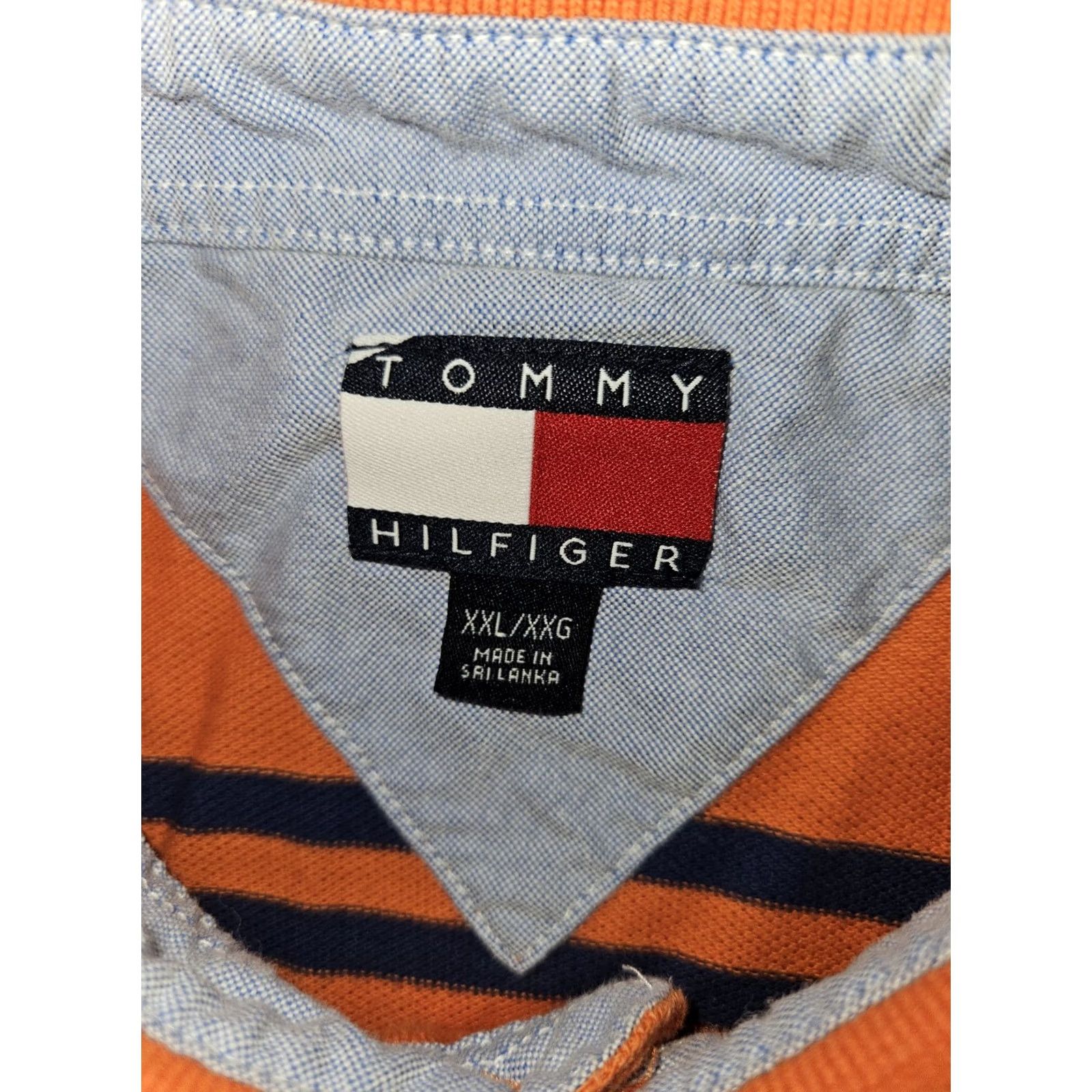 Tommy Hilfiger Tommy Hilfiger Polo Shirt Men XXL Orange Short Sleeve Striped Y2K Preppy Polo Mens 2XL Orange Striped Classic Logo Golf Walking Size US XXL / EU 58 / 5 - 2 Thumbnail