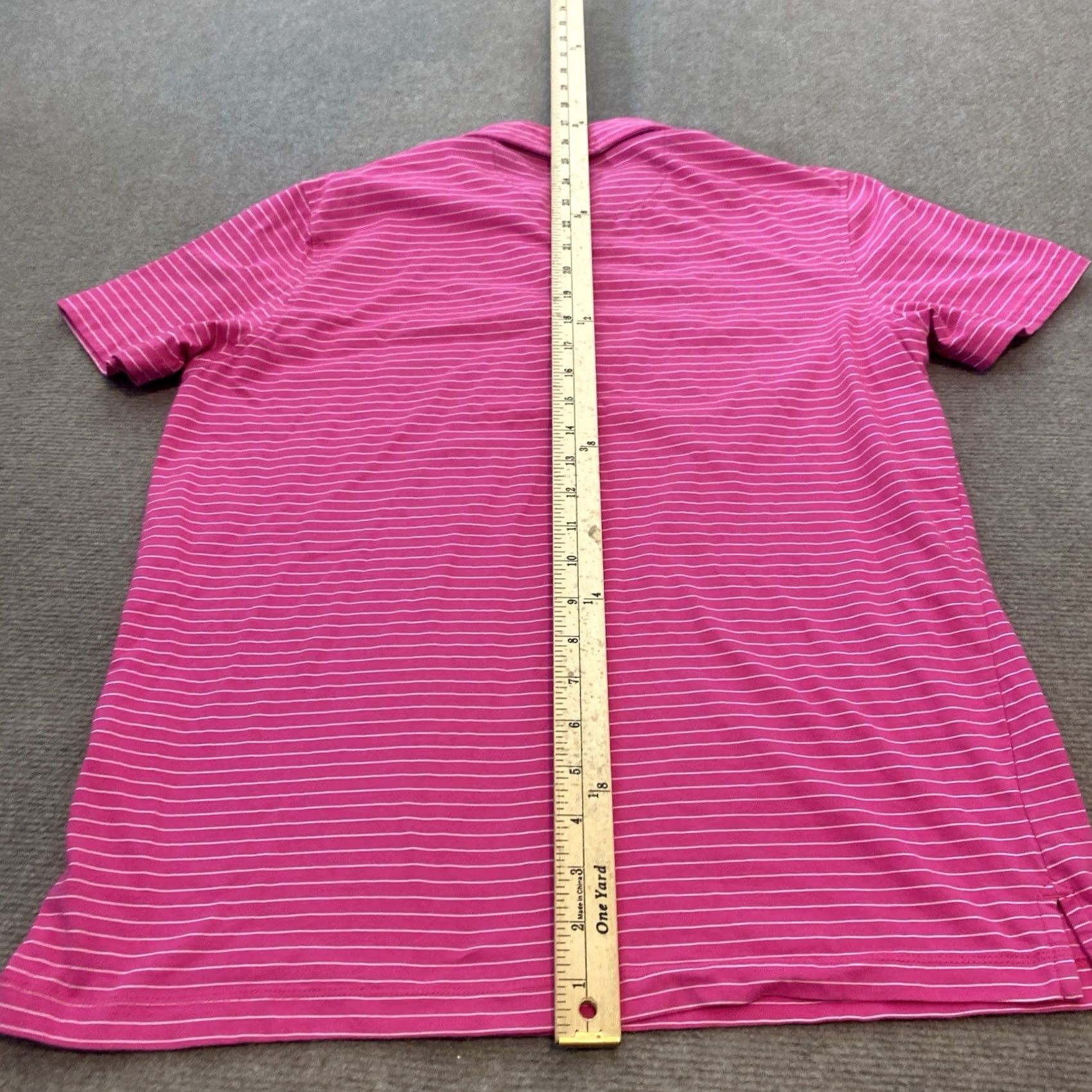 Tailorbyrd TAILORBYRD Polo Shirt Mens Medium Pink Striped Performance Stretch Logo Polo Size US M / EU 48-50 / 2 - 7 Thumbnail