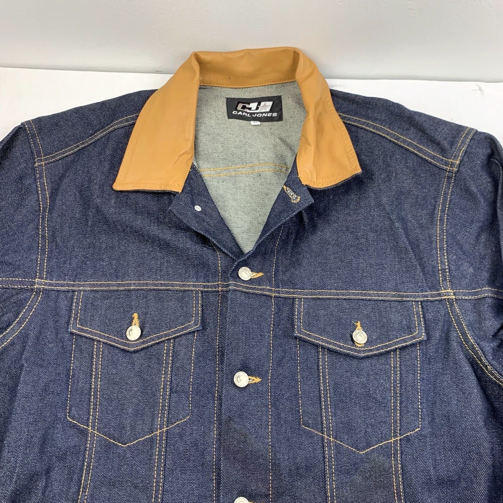 Denime VINTAGE Carl Jones Denim Jacket Men XL Blue Grunge Y2K 2000s Jacket Mens XL Blue Grunge Y2K 2000s Size US XL / EU 56 / 4 - 2 Thumbnail