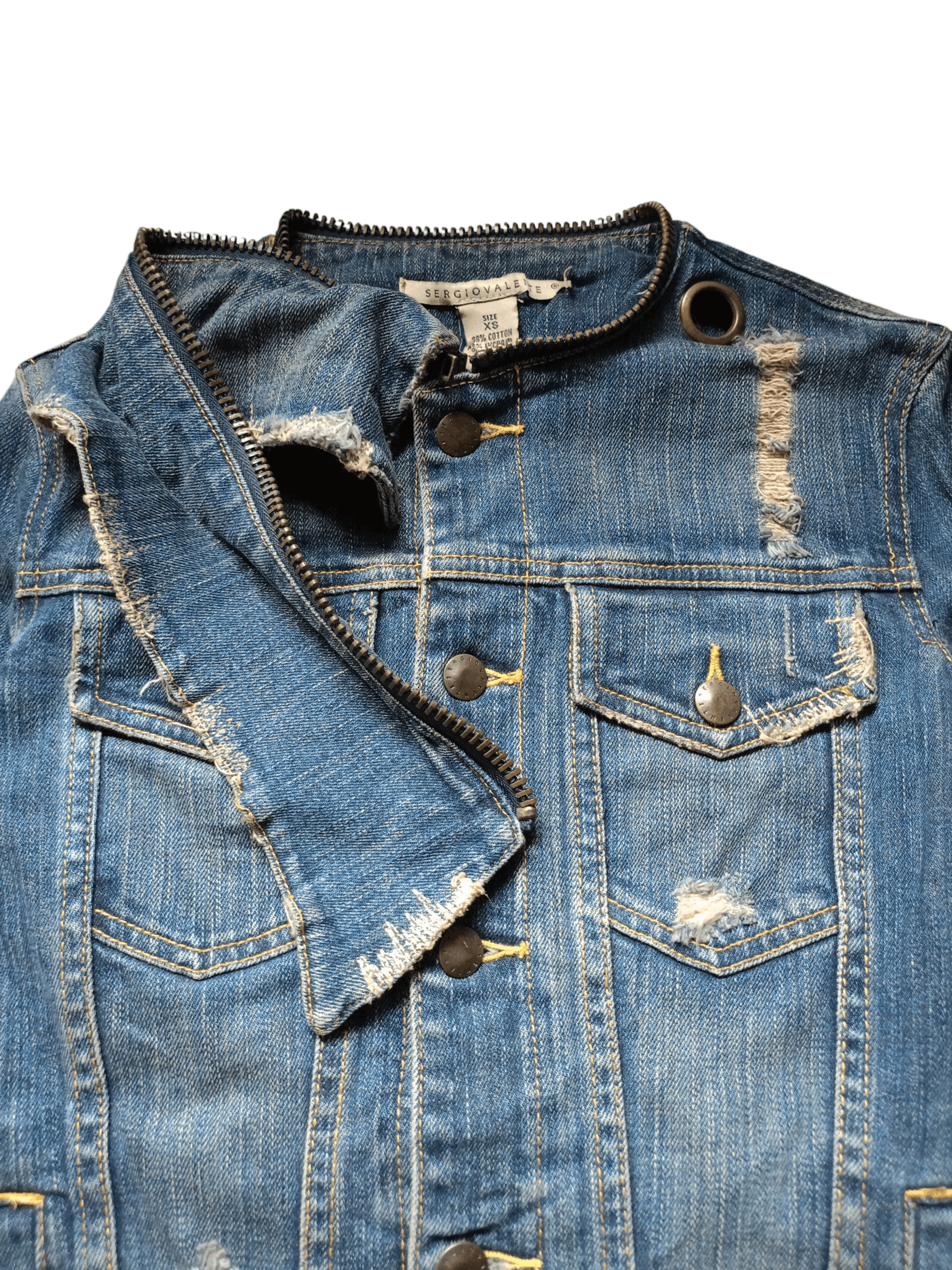 Other 2000s Sergio Valente Distressed Denim Jacket style LGB Size US XS / EU 42 / 0 - 5 Thumbnail