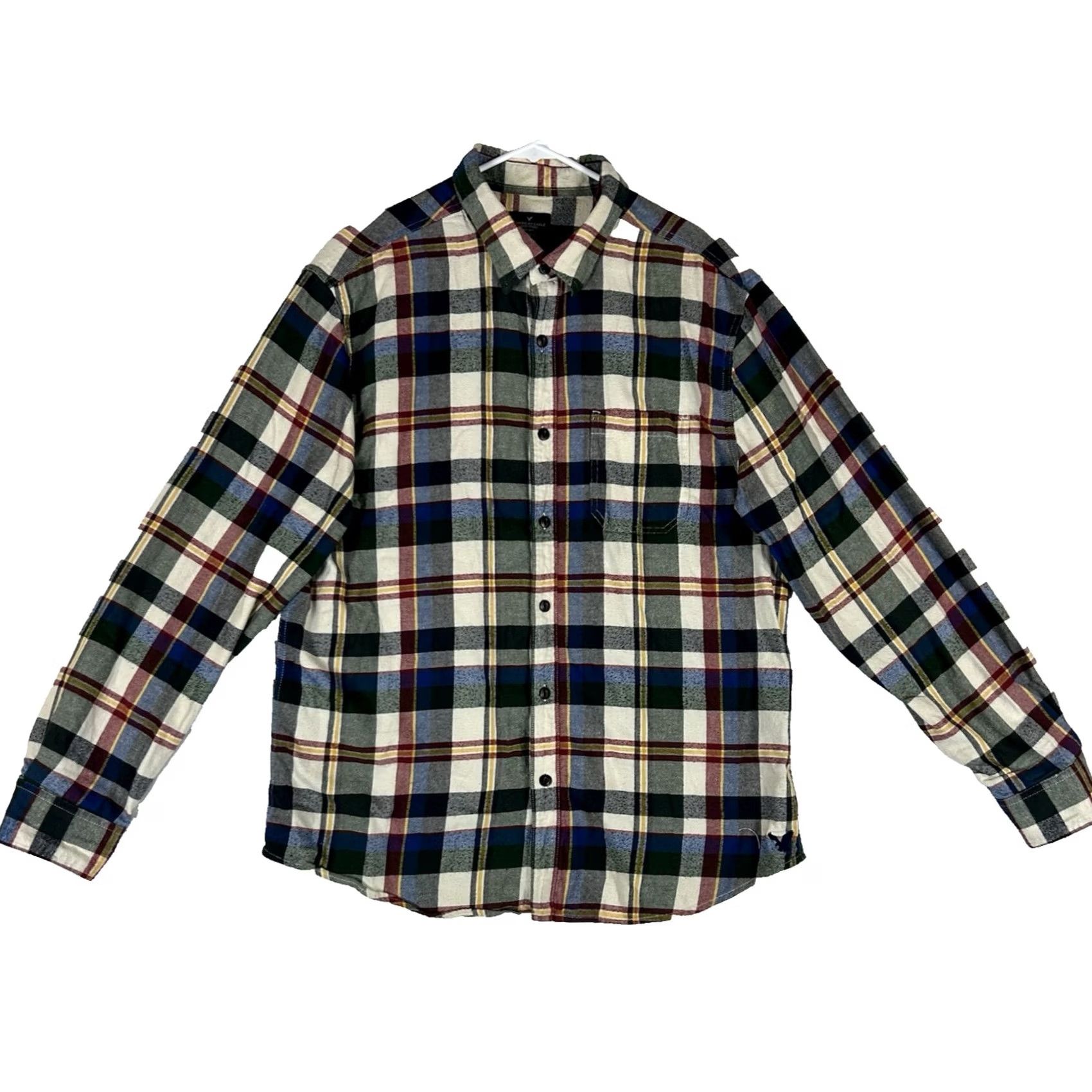 American Eagle Outfitters American Eagle Button-Up Flannel Shirt Mens XL Plaid Long Sleeve Casual 100% Cotton Relaxed Comfort Top Size US XL / EU 56 / 4 - 2 Thumbnail