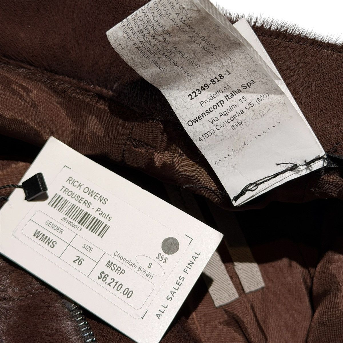Rick Owens $6,210 Ponyhair FW23 Luxor flared pant Size US 28 / EU 44 - 5 Thumbnail