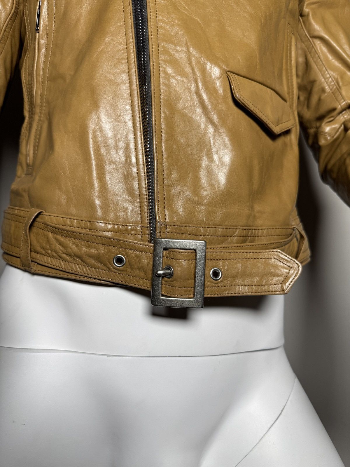 Rick Owens Rick Owens Honey High-Neck Leather Jacket – FW21 Size US M / EU 48-50 / 2 - 8 Thumbnail