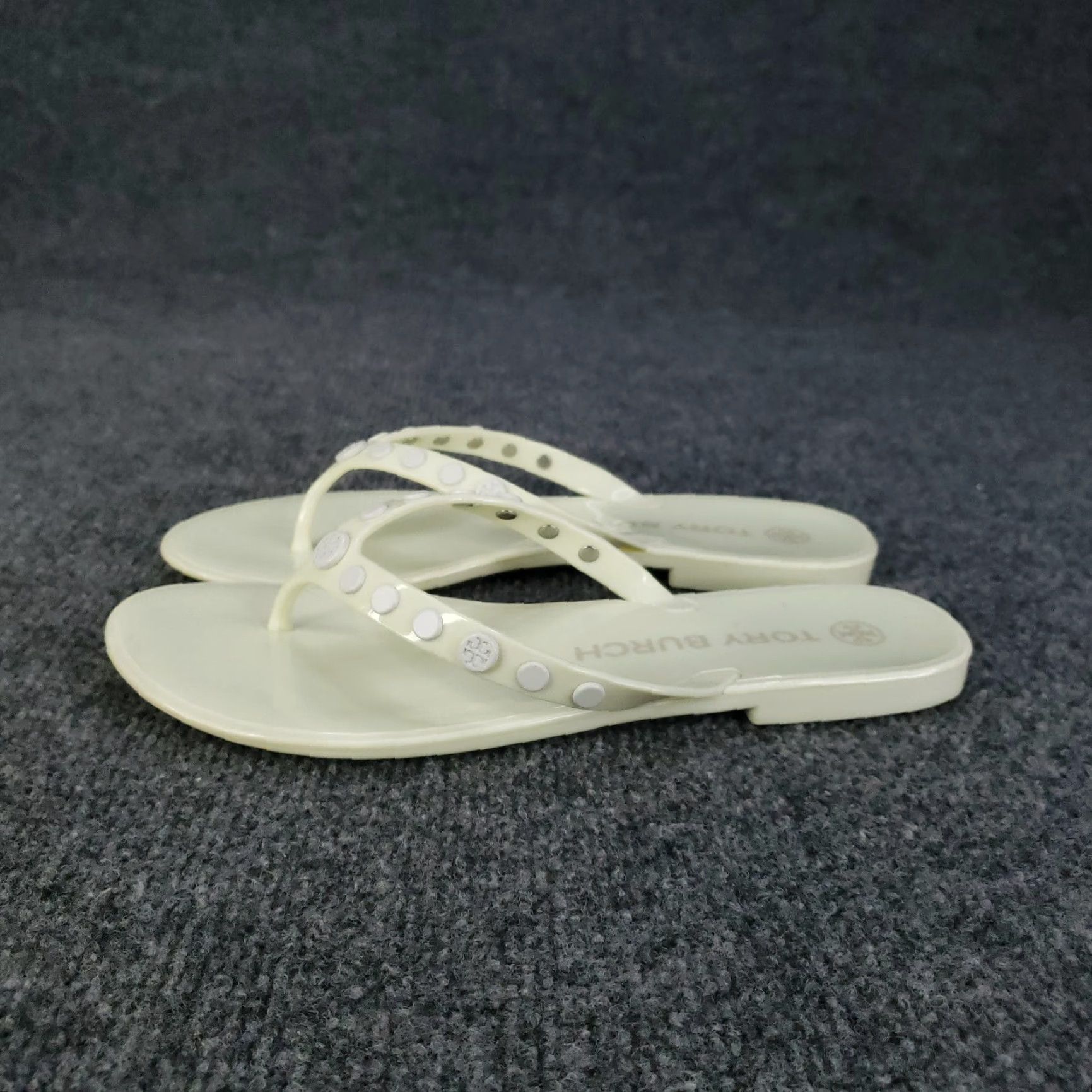 Tory Burch Tory Burch Sandal Womens Size 7 Ivory Studded Jelly Slip-On Shoes Size US 7 / IT 37 - 4 Thumbnail