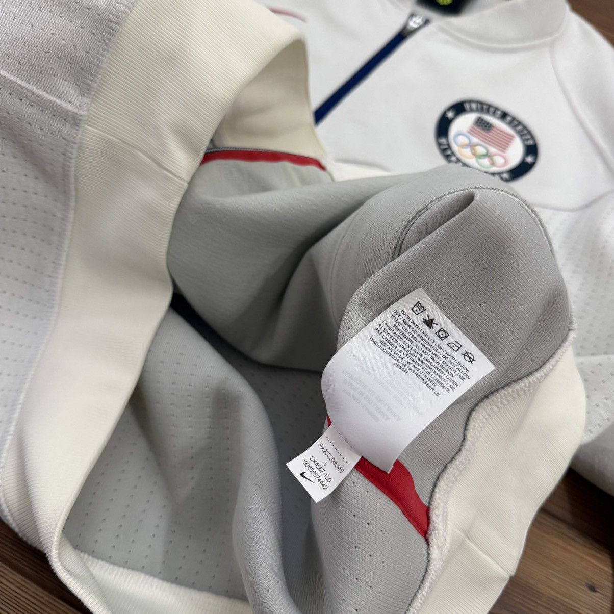Nike White Nike Tech Team USA 2020 Tokyo Olympics Media Jacket Size US L / EU 52-54 / 3 - 6 Thumbnail