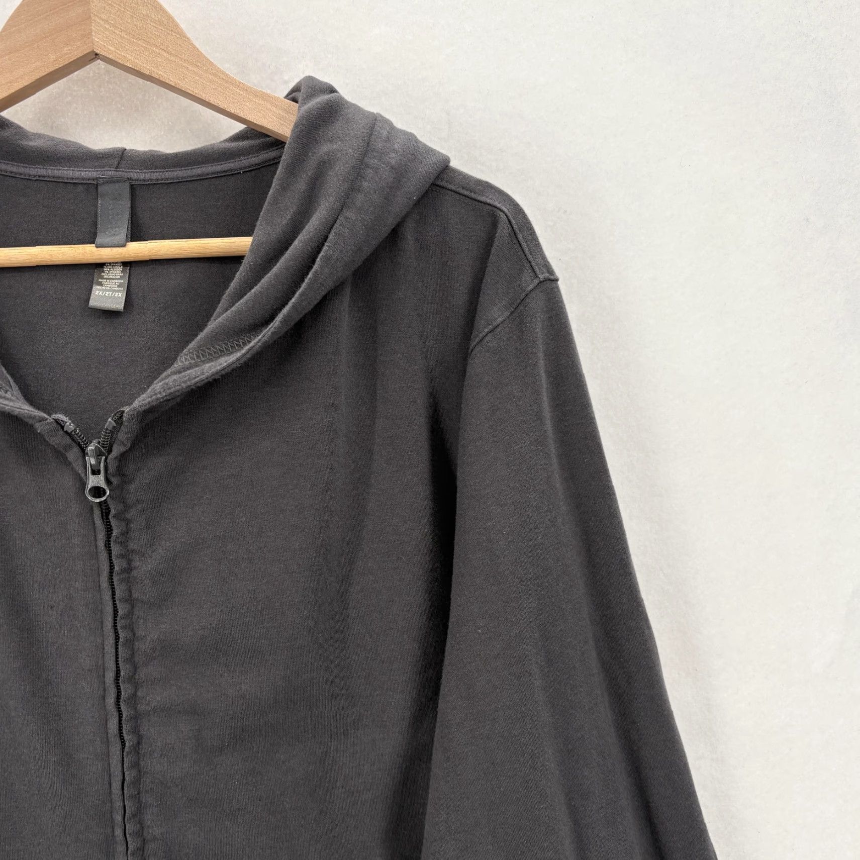 SKIMS SKIMS Cotton Fleece Classic Full Zip Hoodie Sweatshirt Gray 2X Oversized Womens Size XXL / US 16-18 / IT 52-54 - 2 Thumbnail