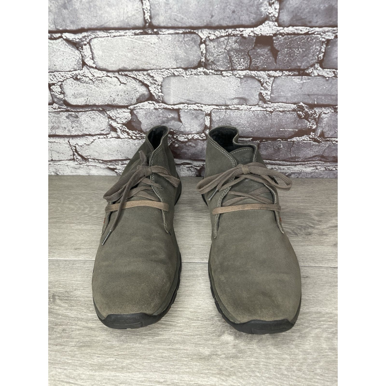 Eddie Bauer Eddie Bauer Green Brown Suede Leather Mid Lace Up Desert Boo Size US 11.5 / EU 44-45 - 2 Thumbnail