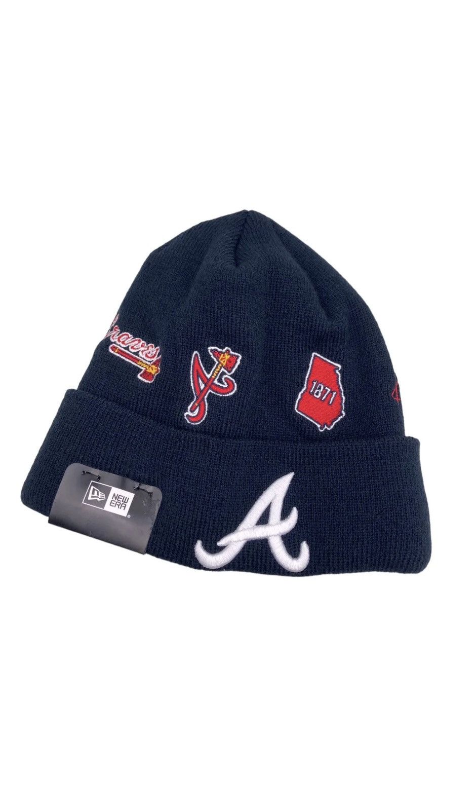 MLB × New Era New Era Braves MLB Cuffed Knit Beanie Size ONE SIZE - 1 Thumbnail