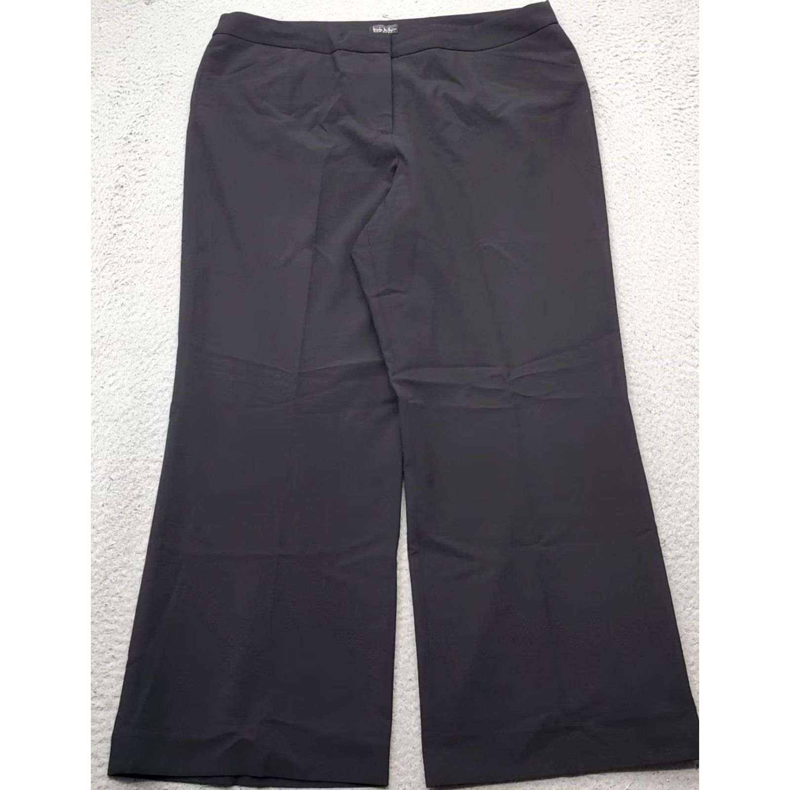 Nicole Miller Nicole Miller Essential Dress Pants Womens 16 Black Boot Leg Mid Rise NFMM7305 Size 38" / US 16 / IT 52 - 2 Thumbnail