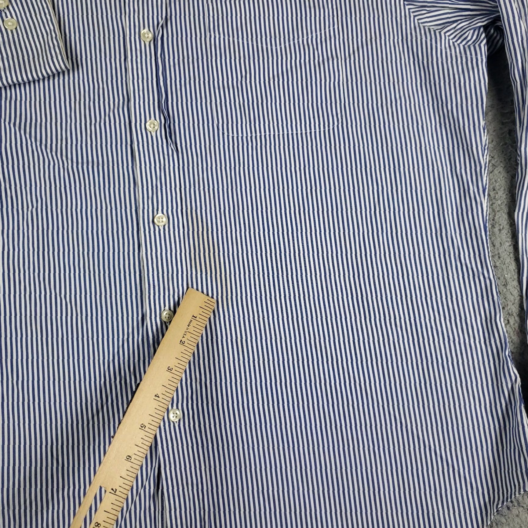 Ralph Lauren Ralph Lauren Shirt Mens Size 16.5 Blue Striped Dress Button Up Long Sleeve - Regular Fit, Non-Iron, Pockets, Classic American Style Mens Clothing Size 42R - 3 Thumbnail