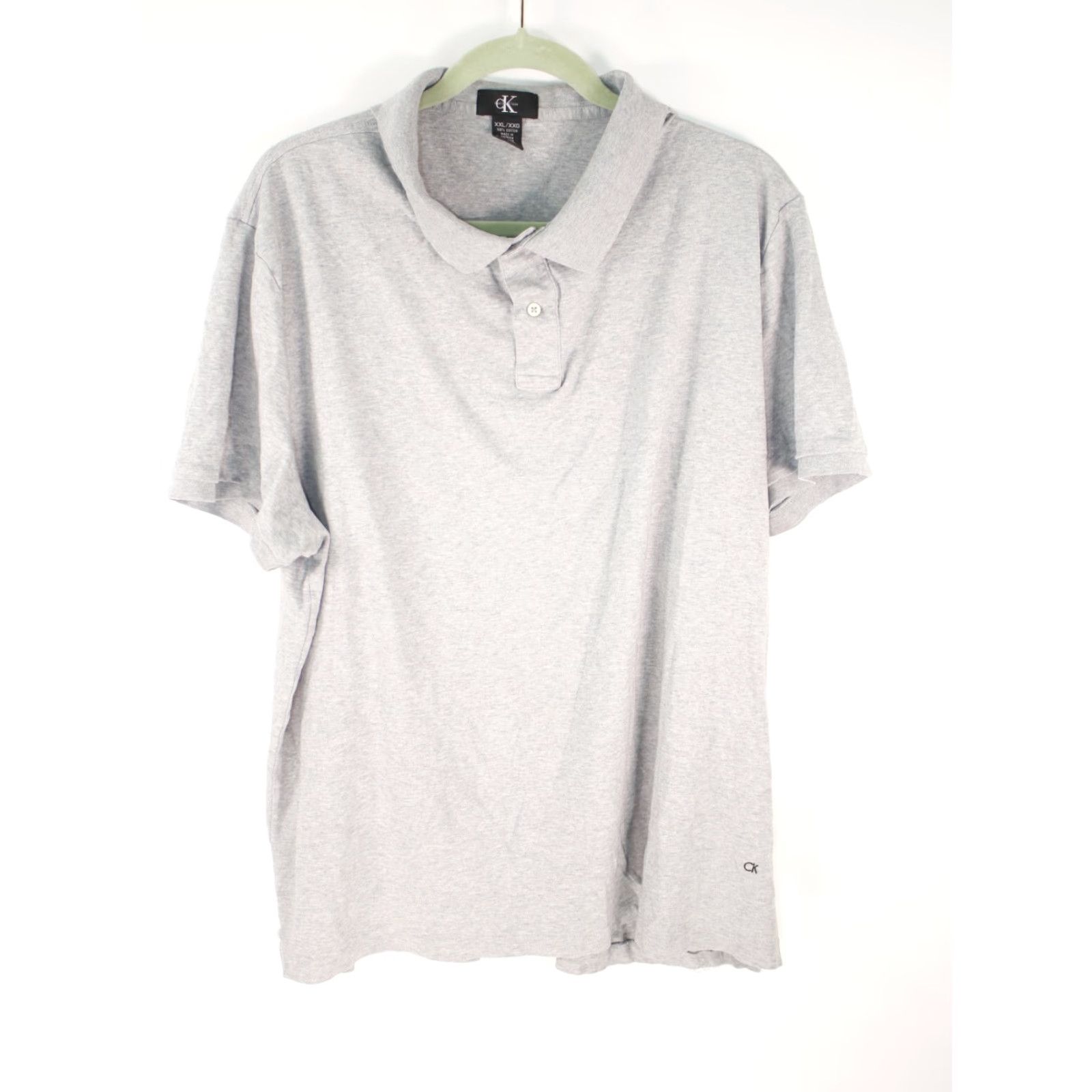 Calvin Klein VINTAGE Calvin Klein Polo Shirt Gray Adult XXL Short Sleeve Lightweight Wicking Shirt Men Golf Classic 100% Polyester Button Collared 2XL Size US XXL / EU 58 / 5 - 2 Thumbnail