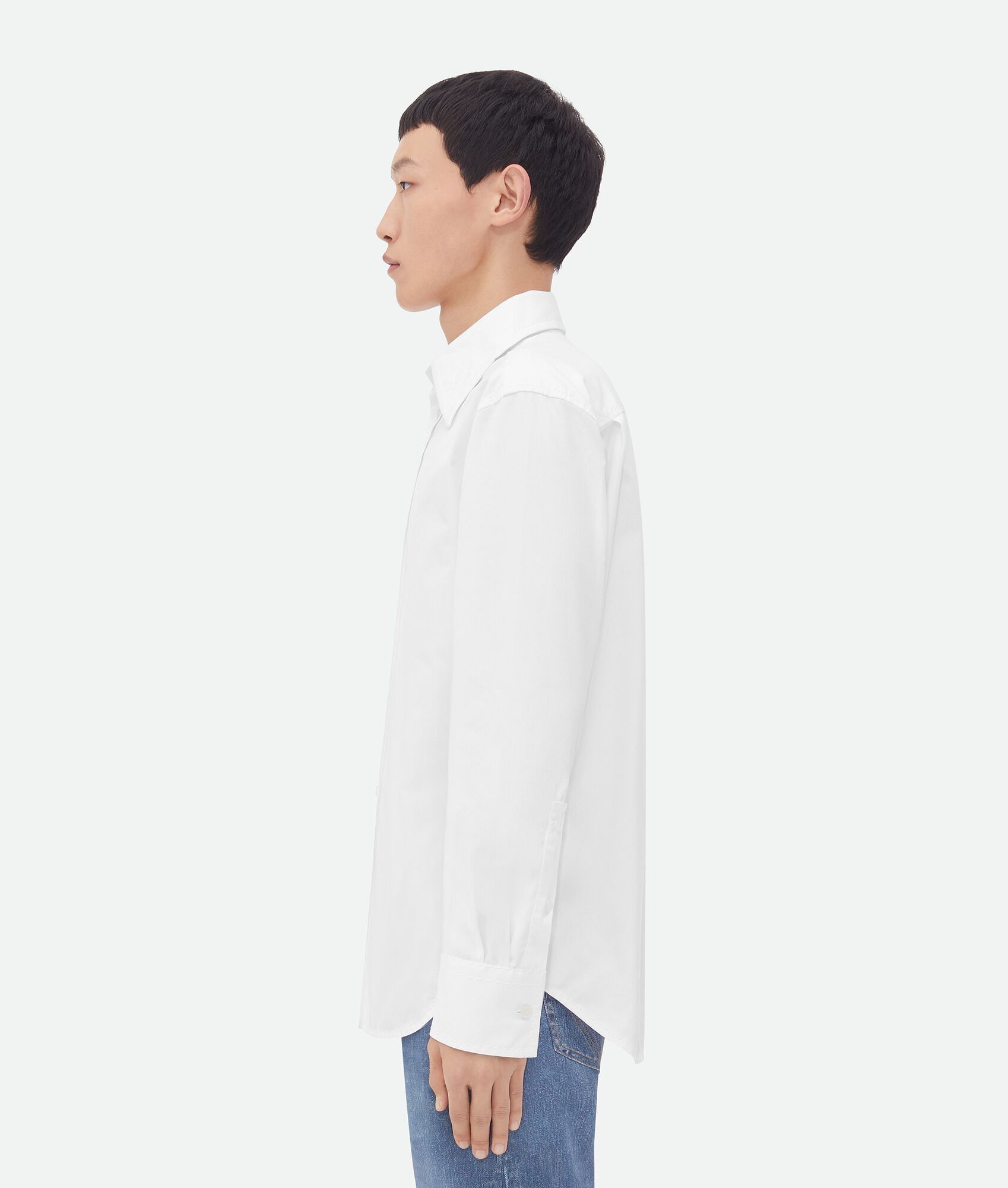 o1w1db10525 Cotton Shirt With Top Stitching in White