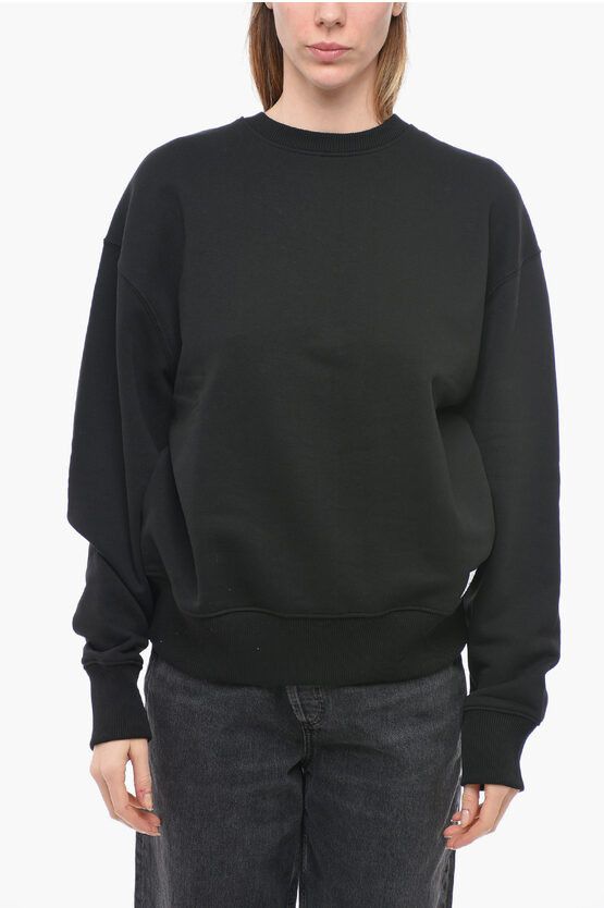 og1mm0624 Fleeced Cotton Sweatshirt in Black