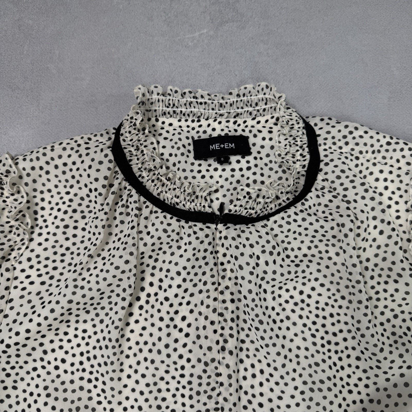 ME+EM ME+EM Polkadot Print Georgette Swing Dress Dotty Size S / US 4 / IT 40 - 4 Thumbnail