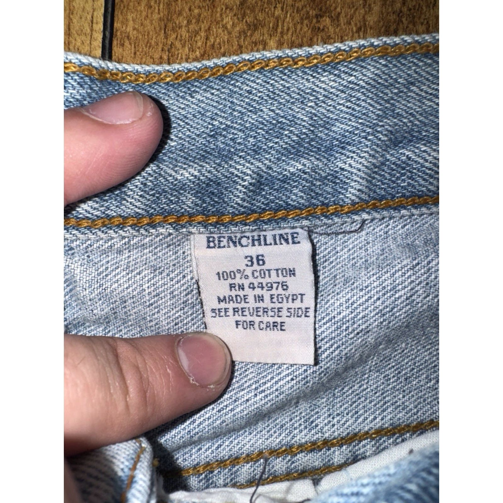 Bench VINTAGE Bench Line Denim Jorts Blue Men’s 34x10 High Rise Relaxed Fit Denim Blue USA Mens Size US 34 / EU 50 - 4 Thumbnail