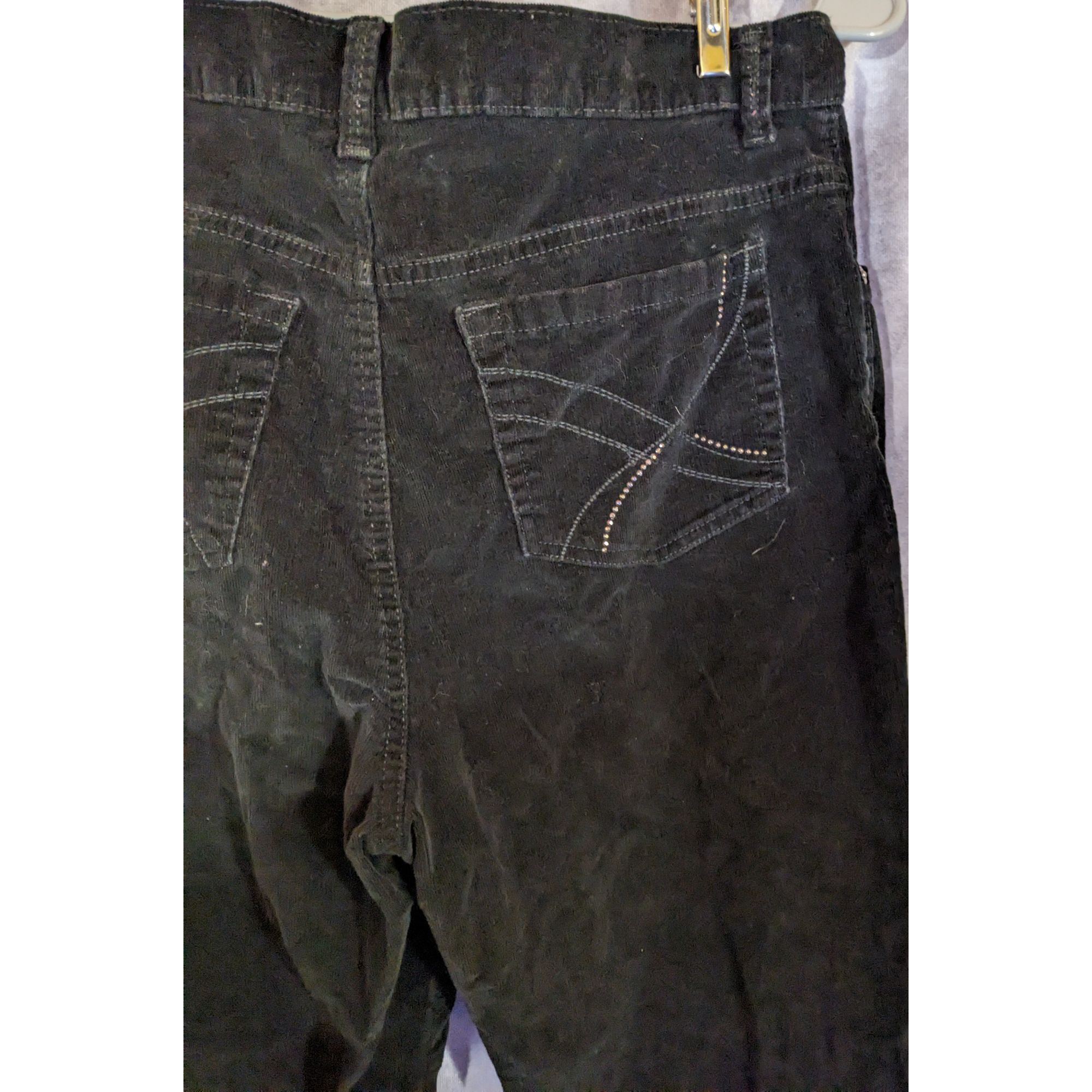 Gloria Vanderbilt Gloria Vanderbilt Black Corduroy Pants With Sparkly Pocket A Size 34" / US 12 / IT 48 - 9 Thumbnail