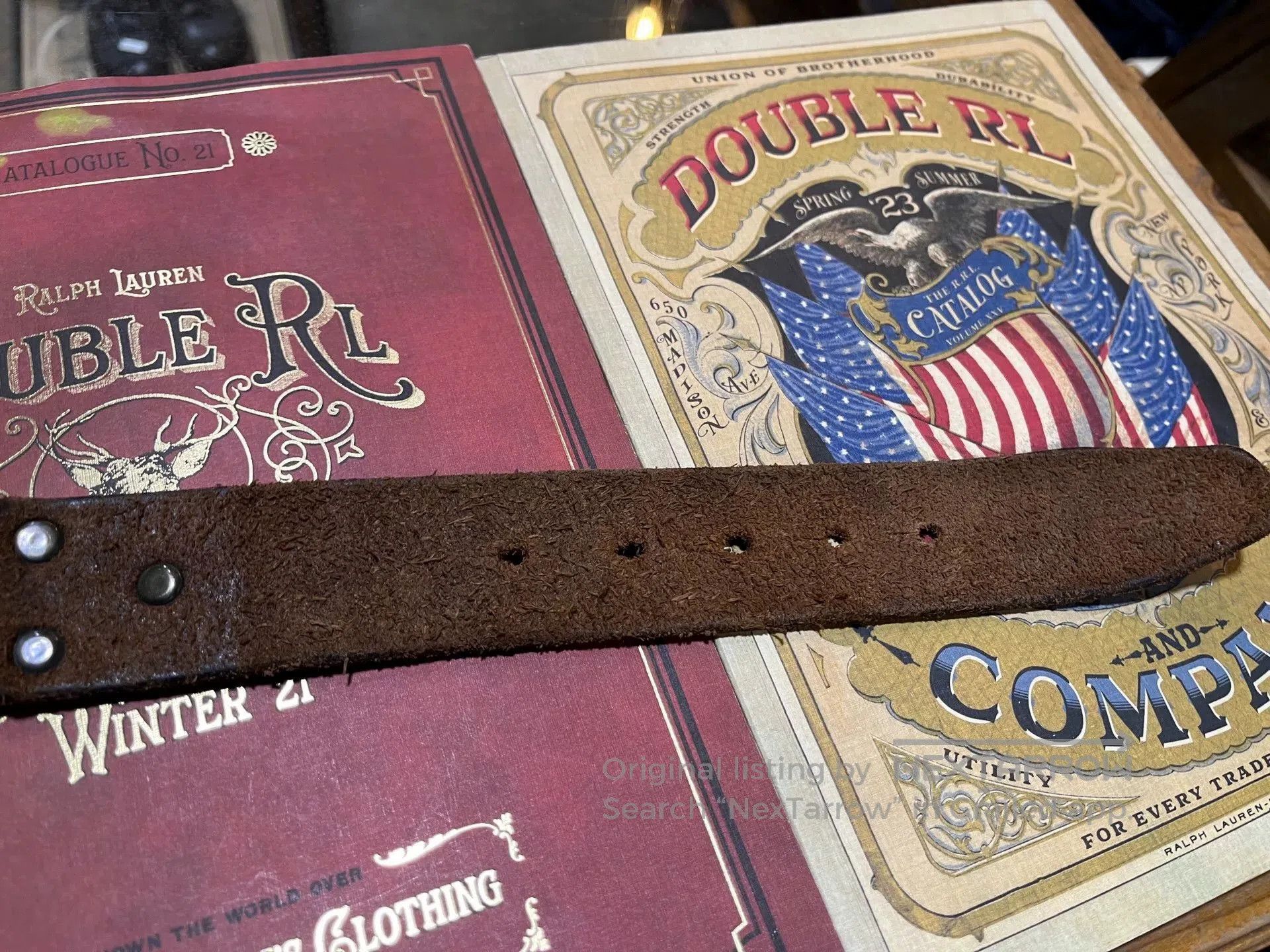 RRL Ralph Lauren vintage rrl leather belt by ralph lauren. Size ONE SIZE - 9 Thumbnail