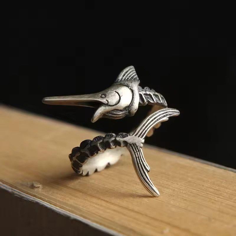 Vintage Marlin Fish Adjustable Ring Size ONE SIZE - 1 Thumbnail