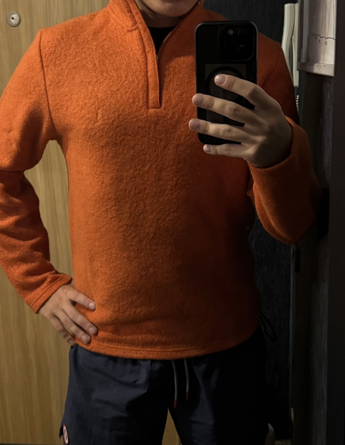 Yves Saint Laurent Wool YSL Sweatshirt 1/4 Quarter Zip Orange Soft Sweater 90s Size US S / EU 44-46 / 1 - 22 Thumbnail