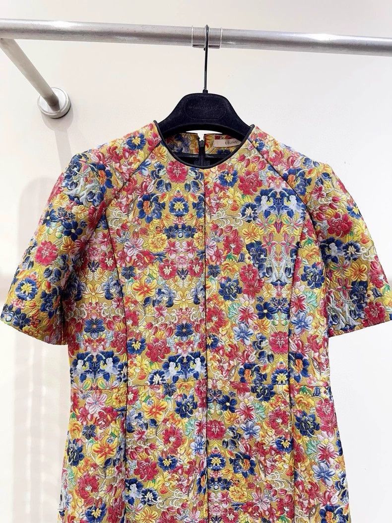 Celine Old Celine Floral Pattern Dress Size S / US 4 / IT 40 - 2 Thumbnail