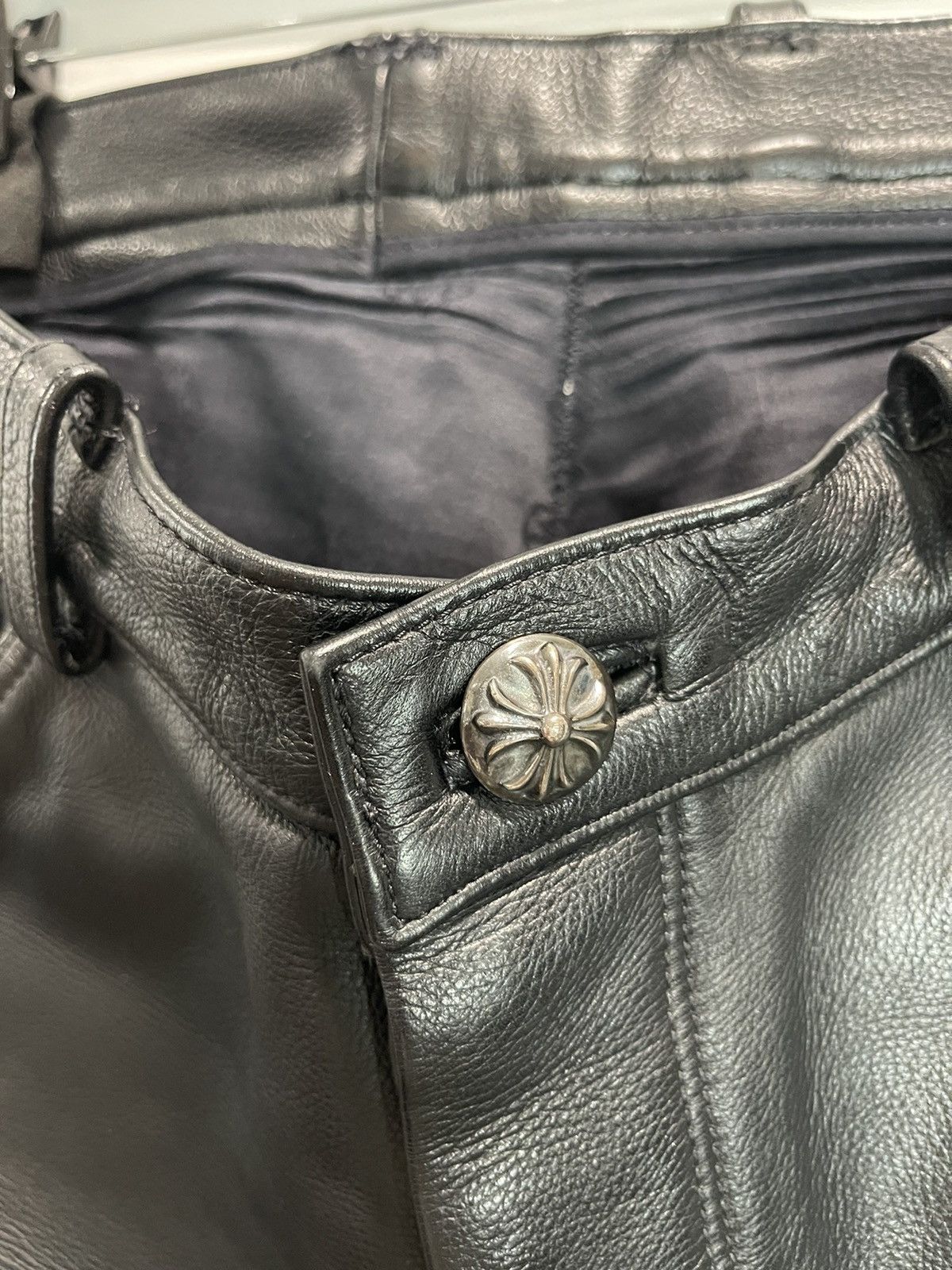 Chrome Hearts Chrome Hearts cross patch leather biker pants Size US 34 / EU 50 - 8 Thumbnail