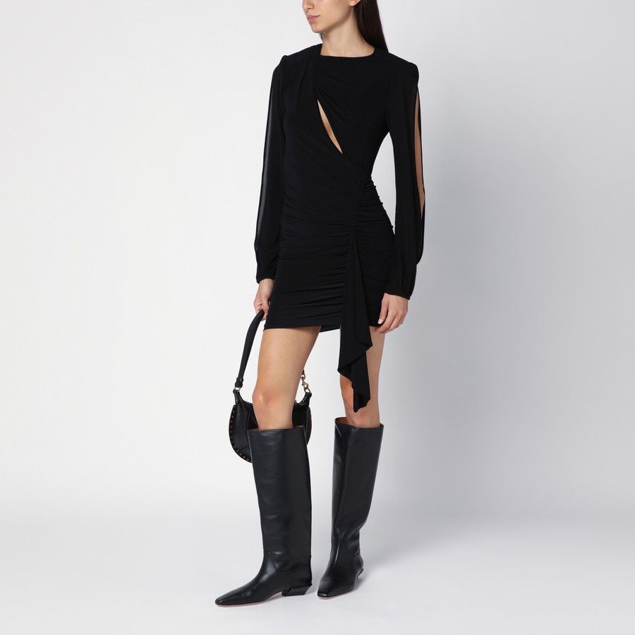 Isabel Marant o1d2blof0824 Viscose Crewneck Dress in Black Size XS / US 0-2 / IT 36-38 - 2 Thumbnail