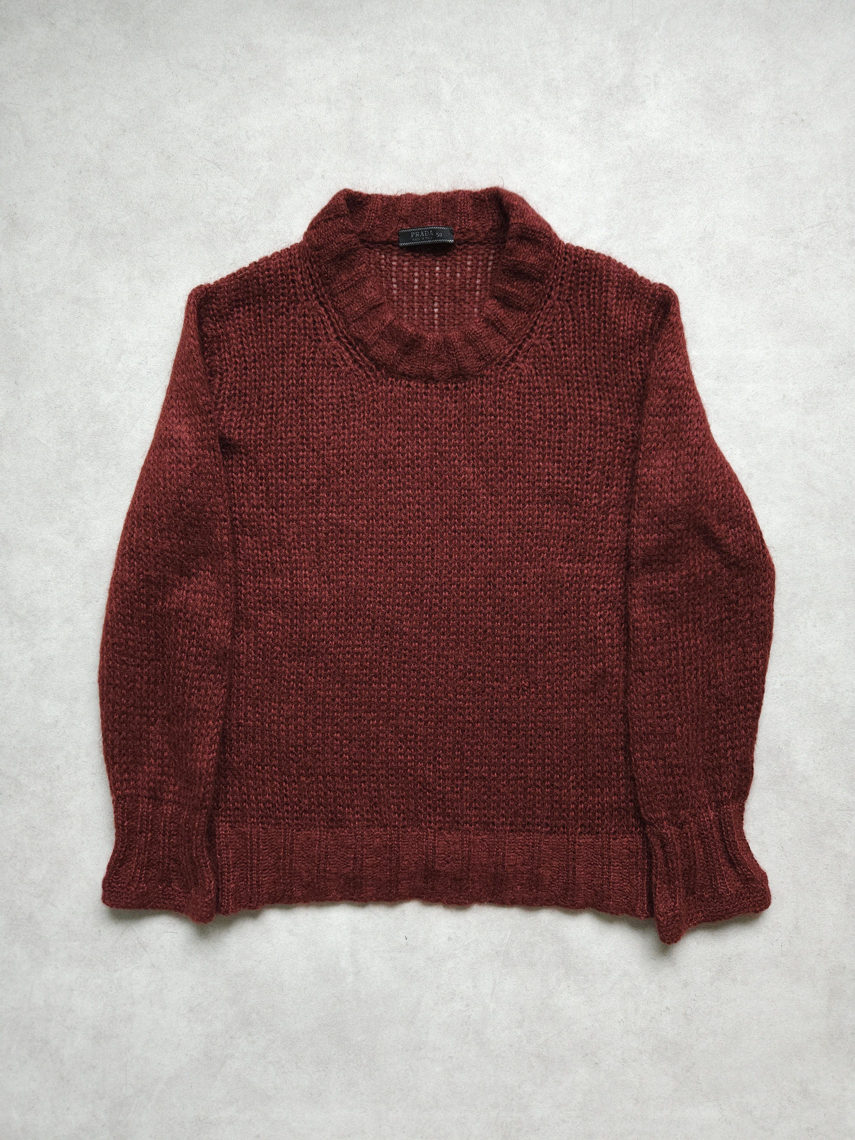 Prada FW18 Prada Frankenstein Mohair Rose Knit Sweater | Grailed