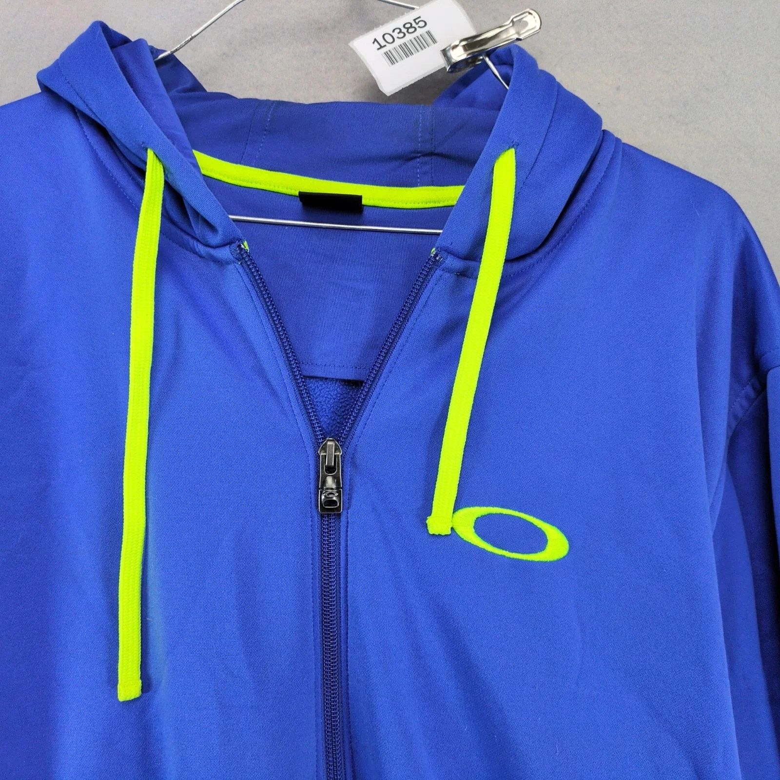 Oakley Oakley Full Zip Blue Hoodie Men's L Pockets Neon Logo Size US L / EU 52-54 / 3 - 10 Thumbnail