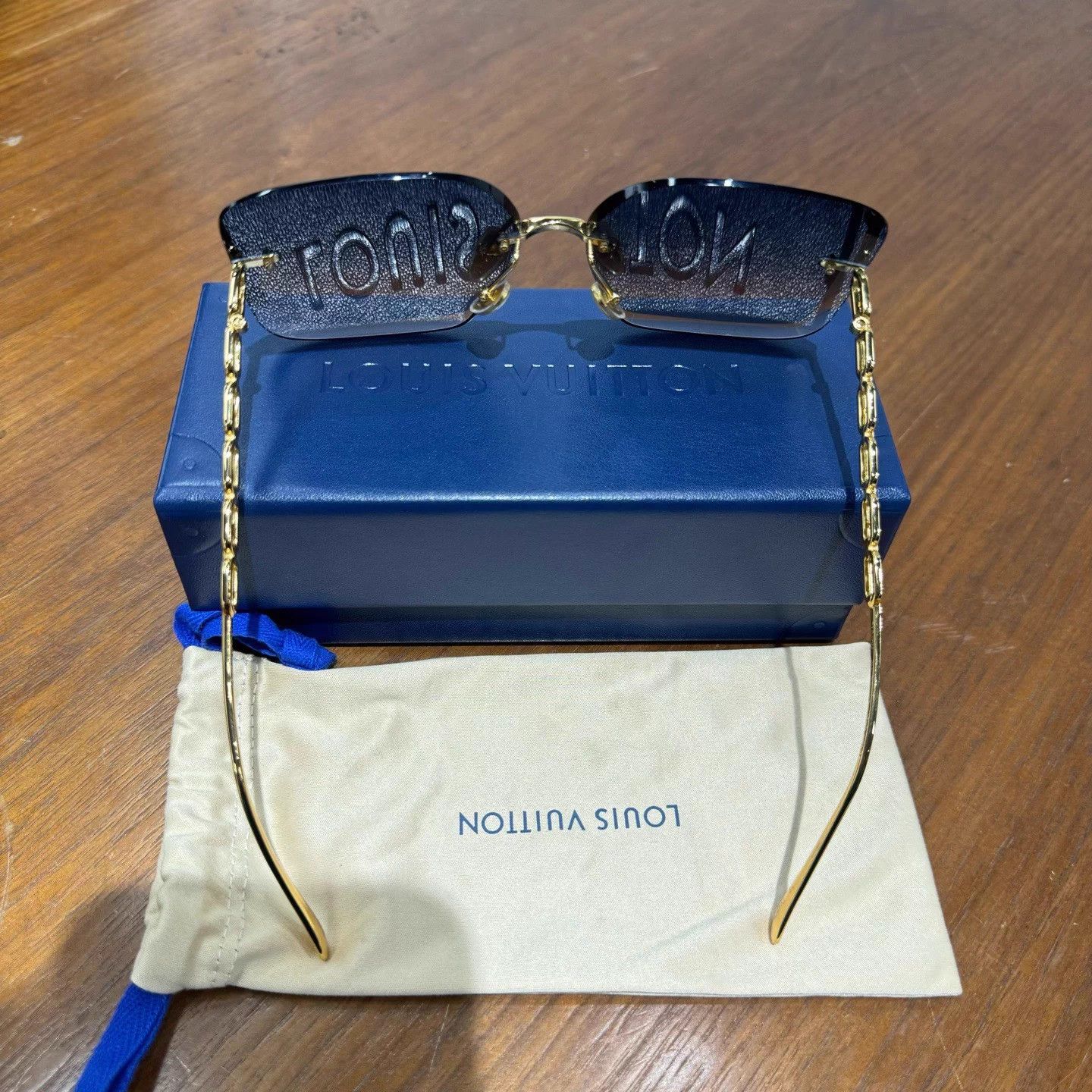 Louis Vuitton LV metal chain sunglasses 99 new full set Size ONE SIZE - 2 Thumbnail