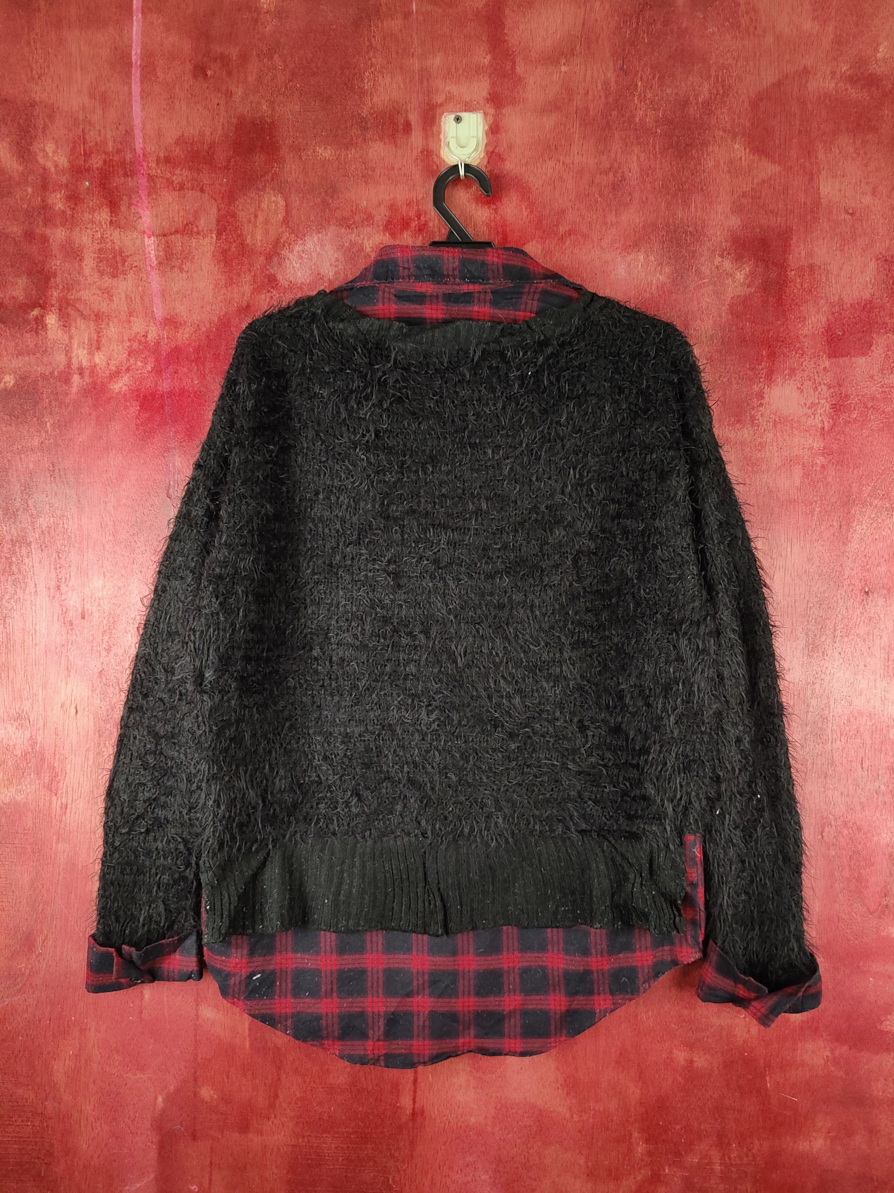 Vintage Japanese Brand Black Red Fur Mohair Knitwear #S2184 Size L / US 10 / IT 46 - 7 Thumbnail