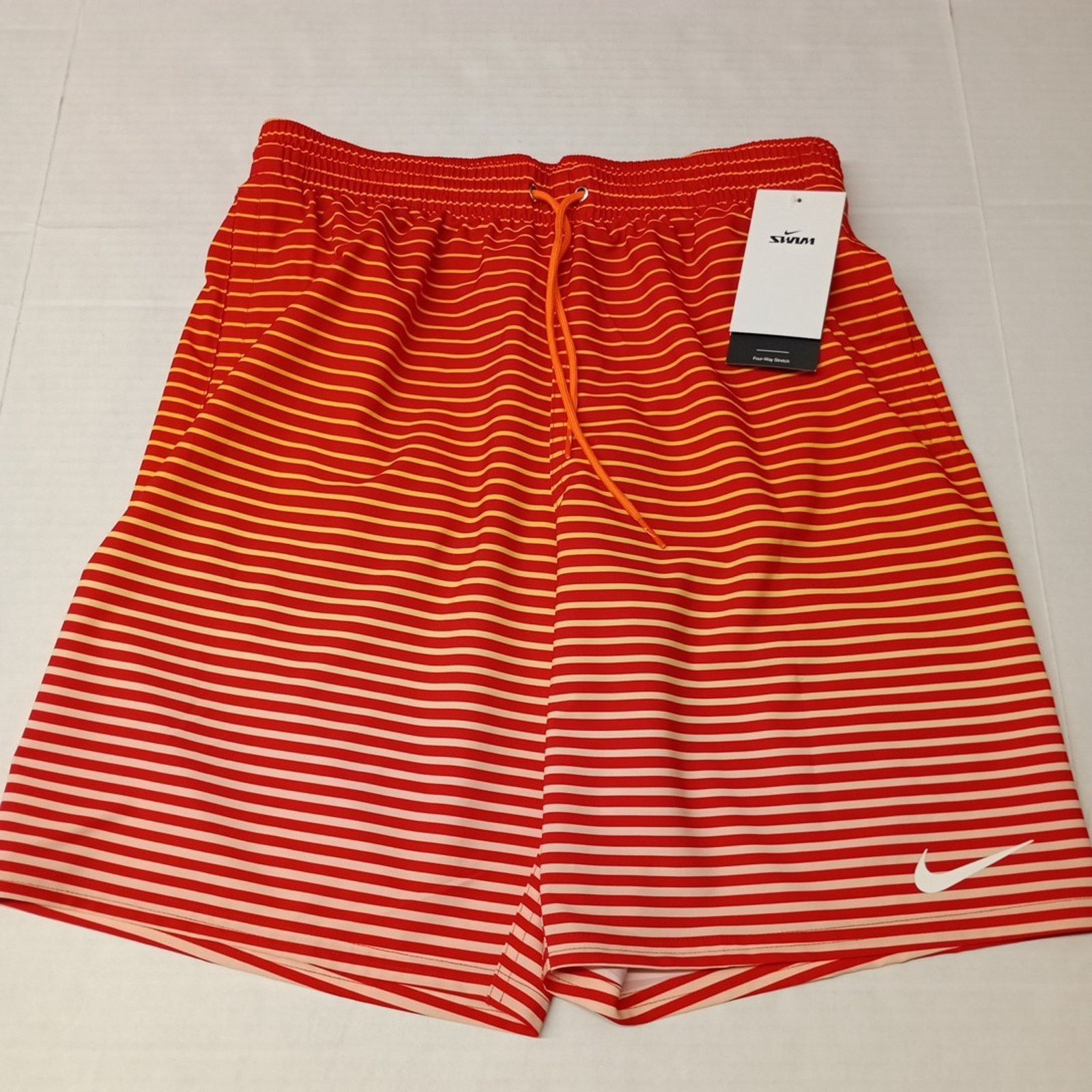 Nike New Nike Nesse 9" Yellow Red Swim Shorts Trunks Men's Size M Size US 30 / EU 46 - 1 Thumbnail