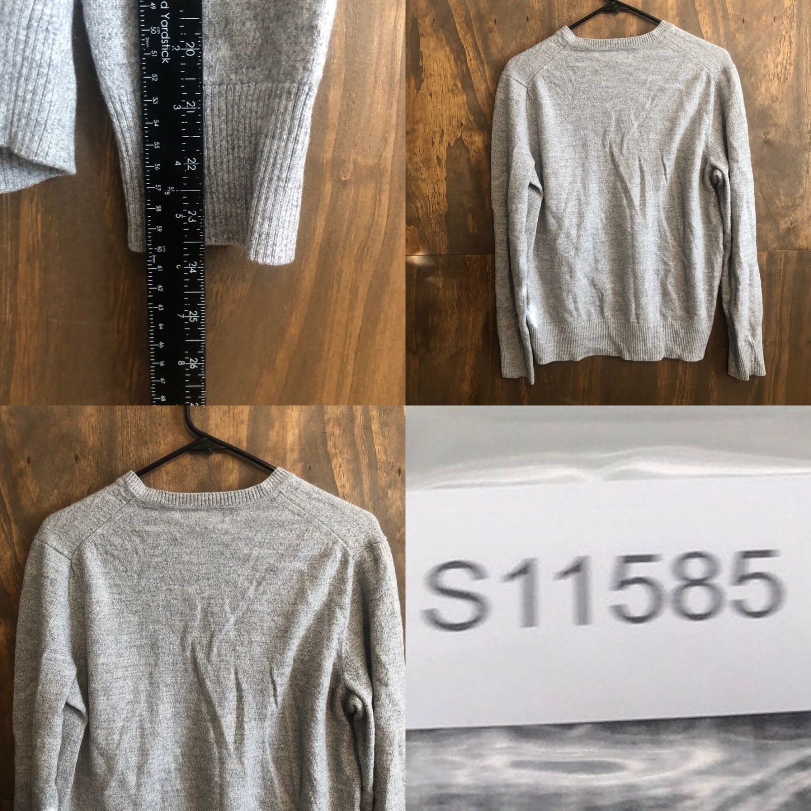Banana Republic Banana Republic Mens Sweater Gray 100% Merino Wool V Neck Pullover XL Knit Style Tight-Knit Long Sleeve Regular Fit Solid Pattern Size US XL / EU 56 / 4 - 8 Thumbnail