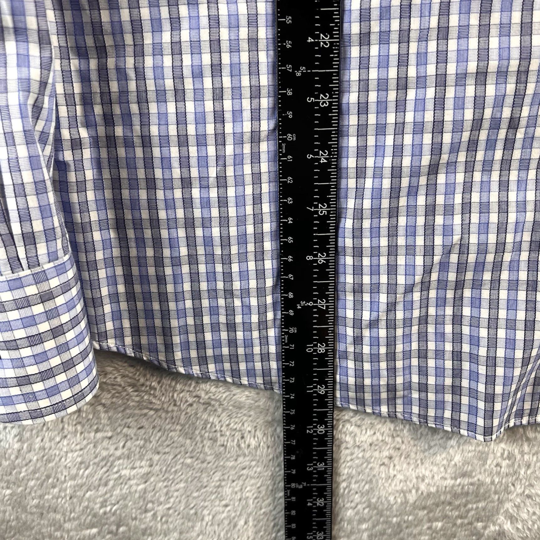 UNTUCKit UNTUCKit Shirt Mens XXL Blue Check Button Down Sleeve Preppy Long Sleeve Button-Up Chest Pocket Curved Hem Nylon Blend Regular Men Size US XXL / EU 58 / 5 - 6 Thumbnail