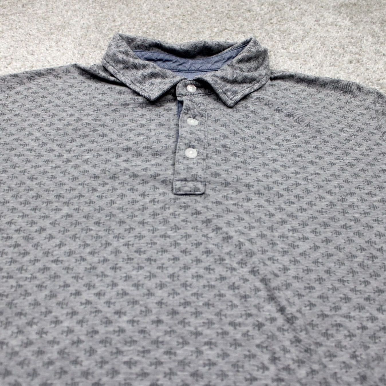 Vineyard Vines Vineyard Vines Edgartown Polo Shirt Mens Medium Gray Fish All Over Print S/S Size US S / EU 44-46 / 1 - 4 Thumbnail