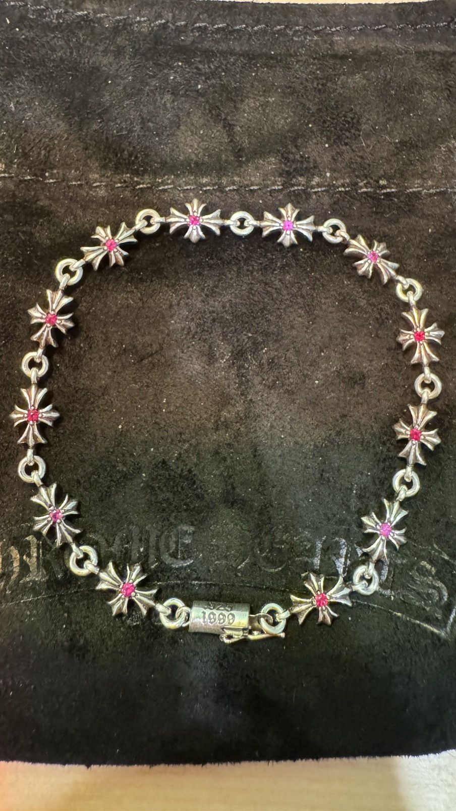 Chrome Hearts Pink Sapphire Tiny E Bracelet *RARE* Size ONE SIZE - 3 Thumbnail