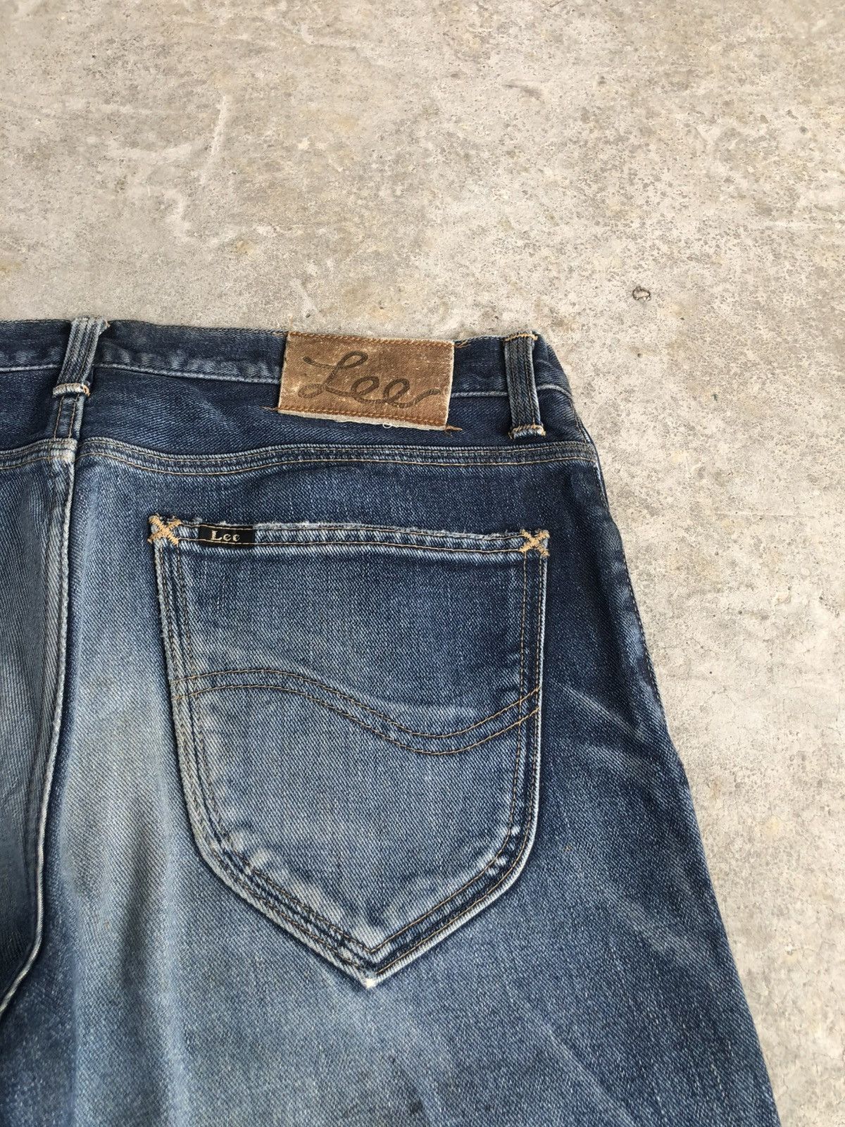 If Six Was Nine Japanese Lee Flared Jeans Distressed Denim Size US 33 - 18 Thumbnail