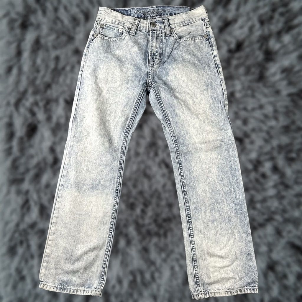 American Eagle Outfitters VINTAGE American Eagle Jeans Mens 28/30 Boot Cut Distressed Light Denim Wash Blue 5-Pocket Mens Jeans Size US 28 / EU 44 - 1 Thumbnail