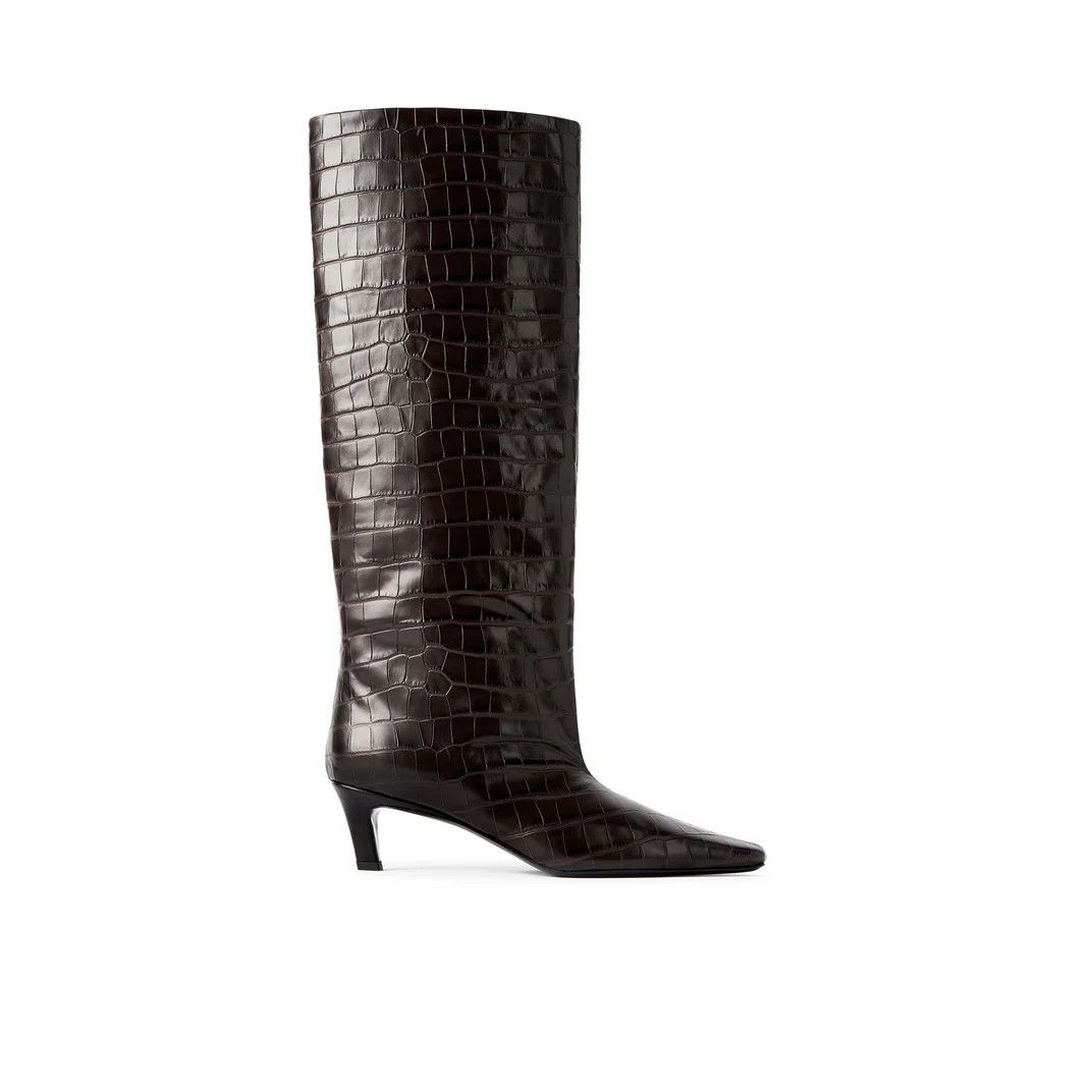 TOTEME Dark Brown Embossed Boots New & Authentic (Women's si