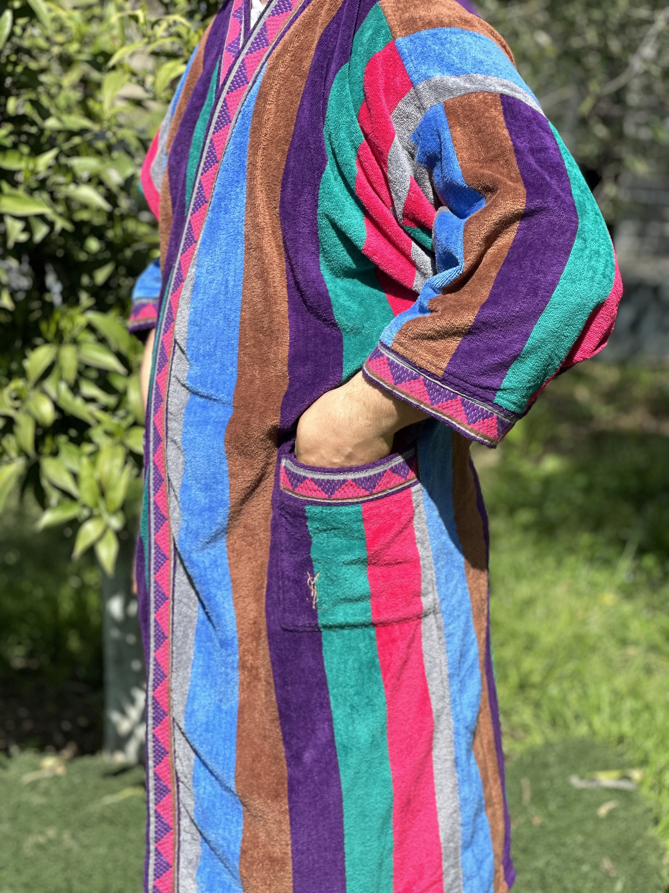 Saint Laurent Paris Bathrobe YSL 3D Knit Striped Linge de Maison Sweater Size M Size US M / EU 48-50 / 2 - 11 Thumbnail