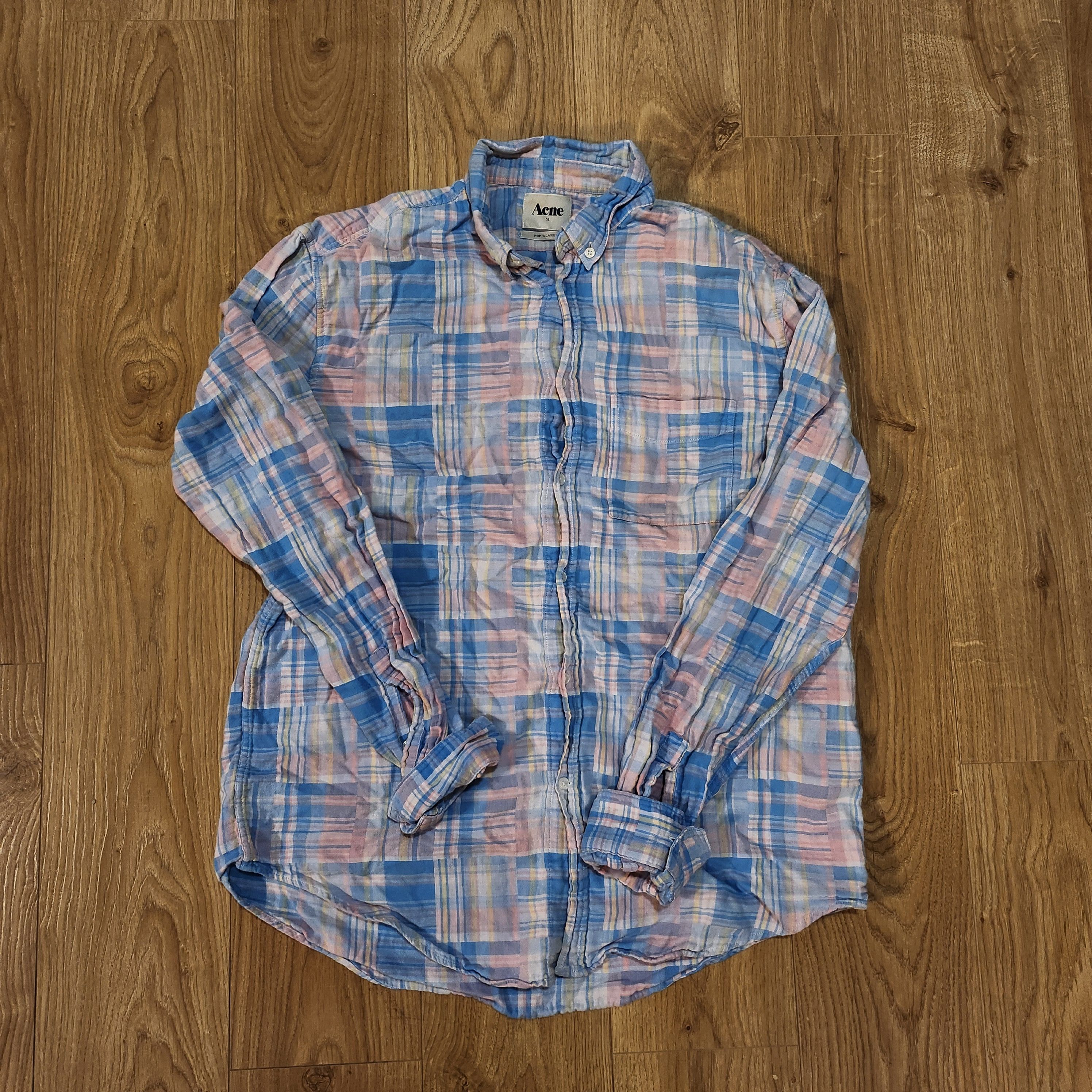 Acne Studios Vintage Acne Pop Button Checked Shirt Size US L / EU 52-54 / 3 - 1 Thumbnail