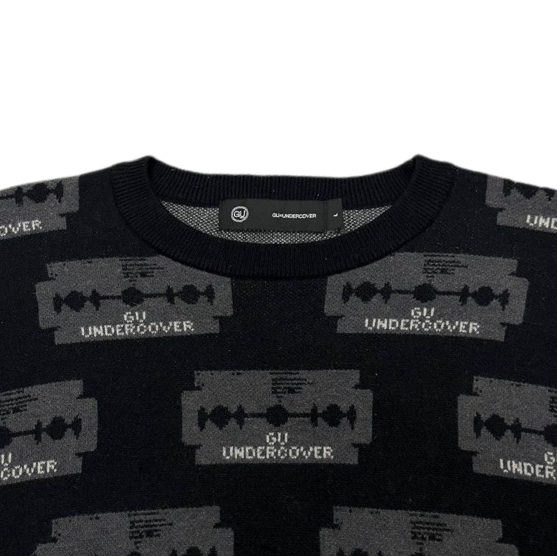 Undercover Monogram Print Razor Blade Crewneck Size US L / EU 52-54 / 3 - 3 Thumbnail