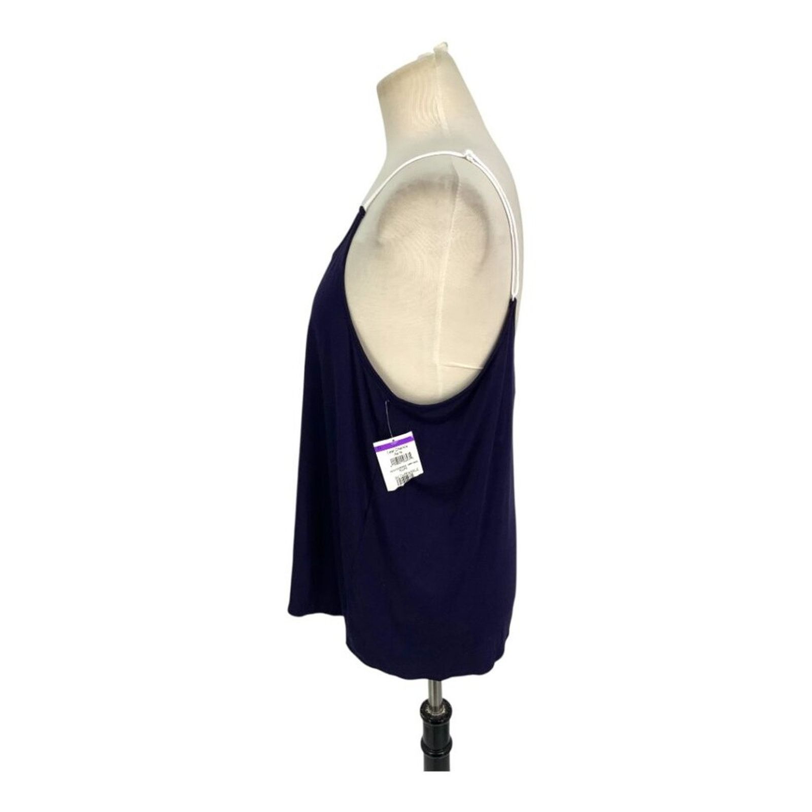 DKNY DKNY Logo Navy Blue Spaghetti Strap Knit Tank Top XL NWOT Size XL / US 12-14 / IT 48-50 - 3 Thumbnail
