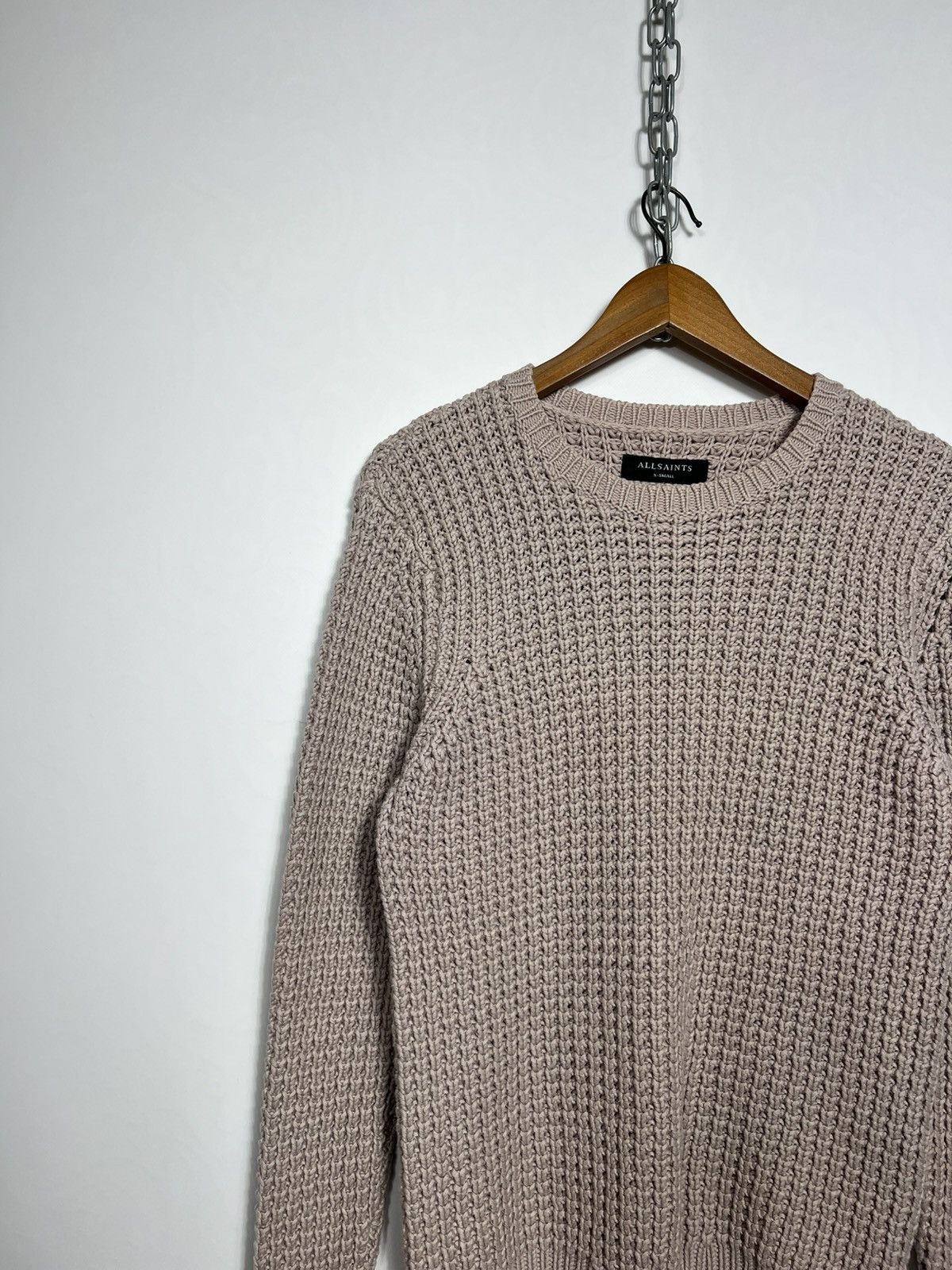 Allsaints Allsaints Light Brown Rok Crew Cable Knit Sweater Size US S / EU 44-46 / 1 - 2 Thumbnail