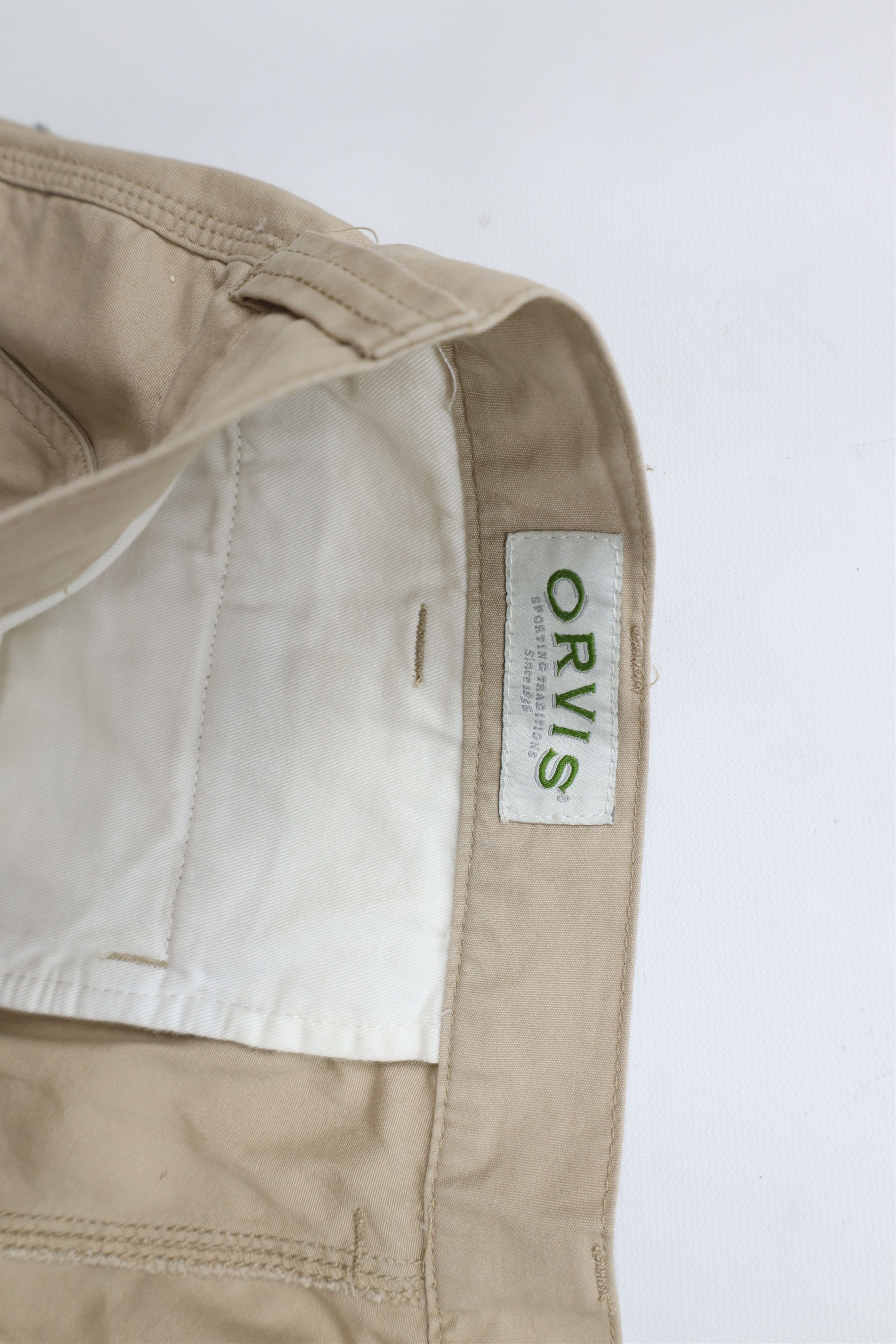 Orvis × Vintage Vintage 90s Orvis Suede Trim Safari Wide Leg Pants Beige Size US 34 / EU 50 - 7 Thumbnail